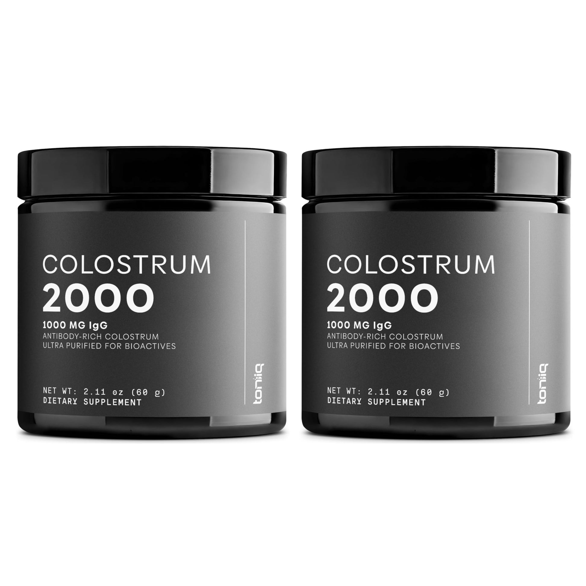 Toniiq Colostrum Powder – Ultra High Potency 50% IgG Concentrate – Farm-to-Jar Traceable French Colostrum – Microfiltered for Purity – Third-Party Lab Verified – 60 Servings - OzHealthStandard