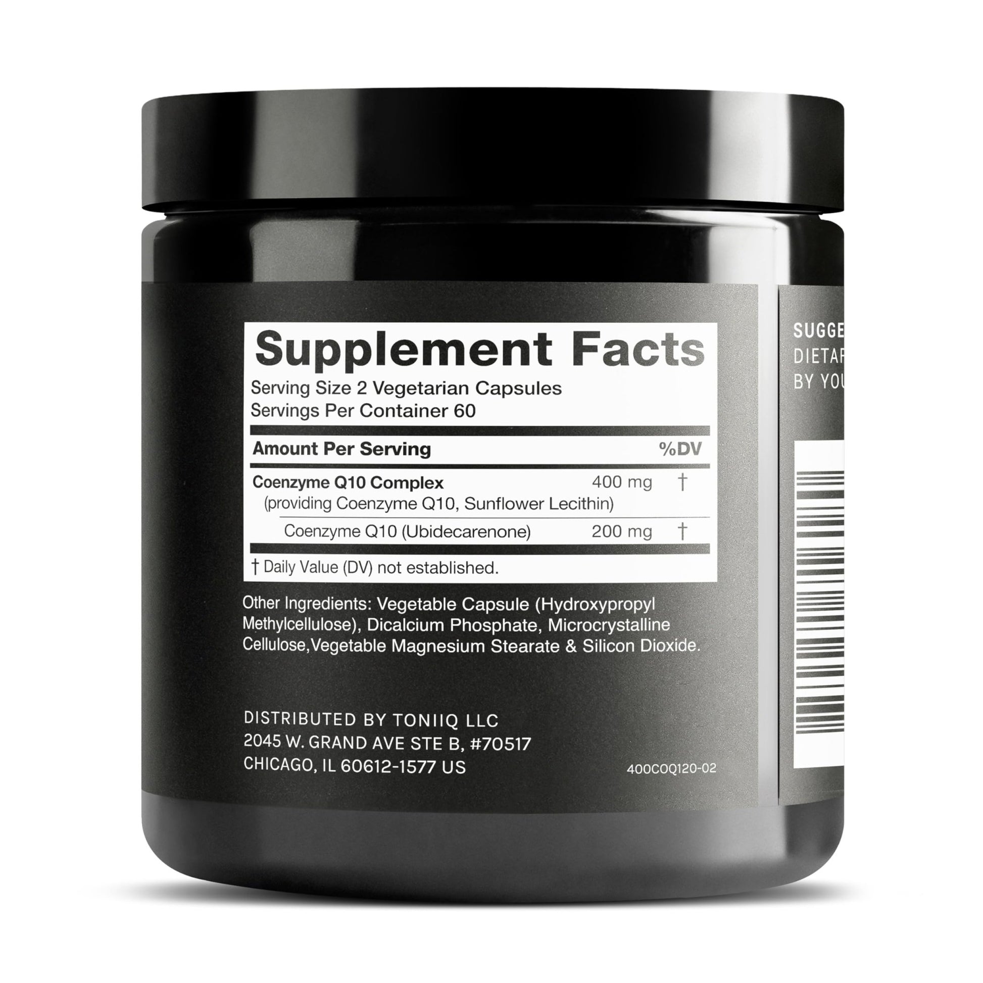 Toniiq CoQ10 400mg Extra Strength - Ultra High Purity - Liposomal for Superior Absorption - 98% Purified - Third-Party Tested, 120 Veggie Capsules - OzHealthStandard