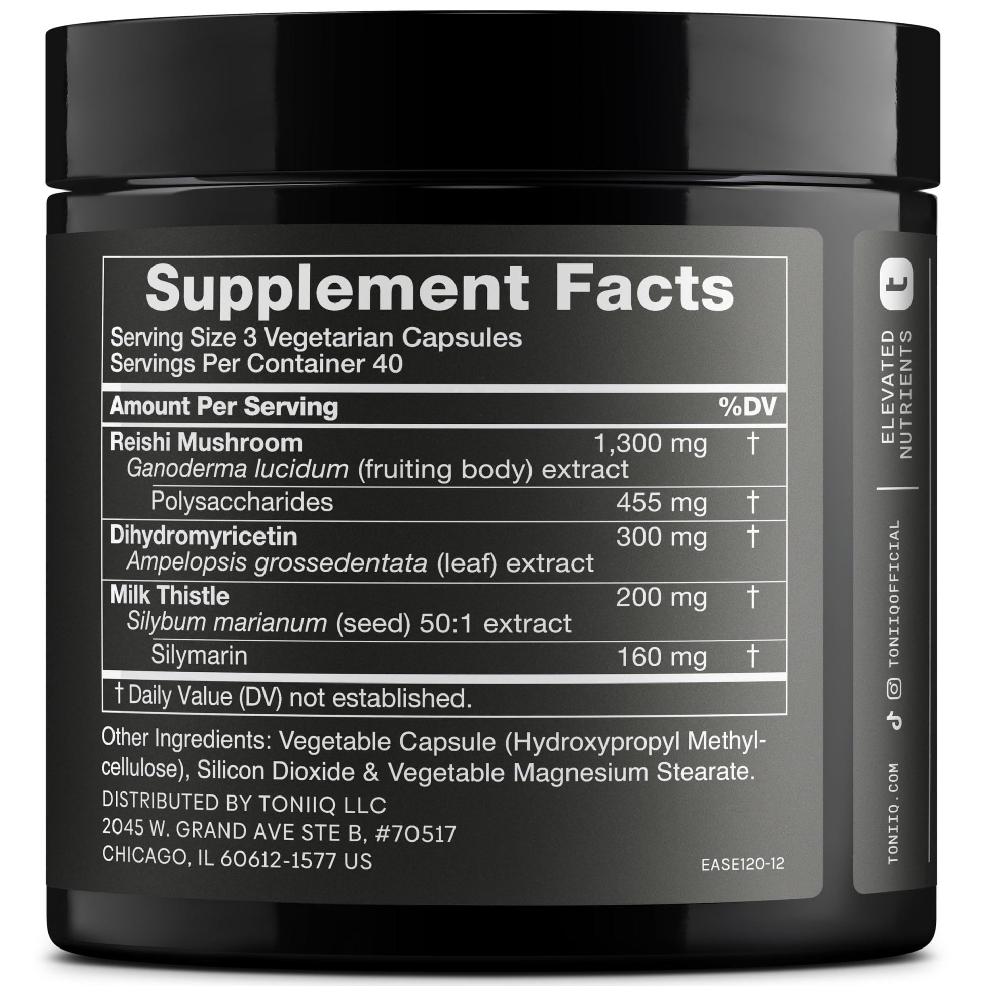 Toniiq Ease with DHM - Full Liver Support for a Night Out - 120 Capsules - 50x Super Concentrated Extract - OzHealthStandard