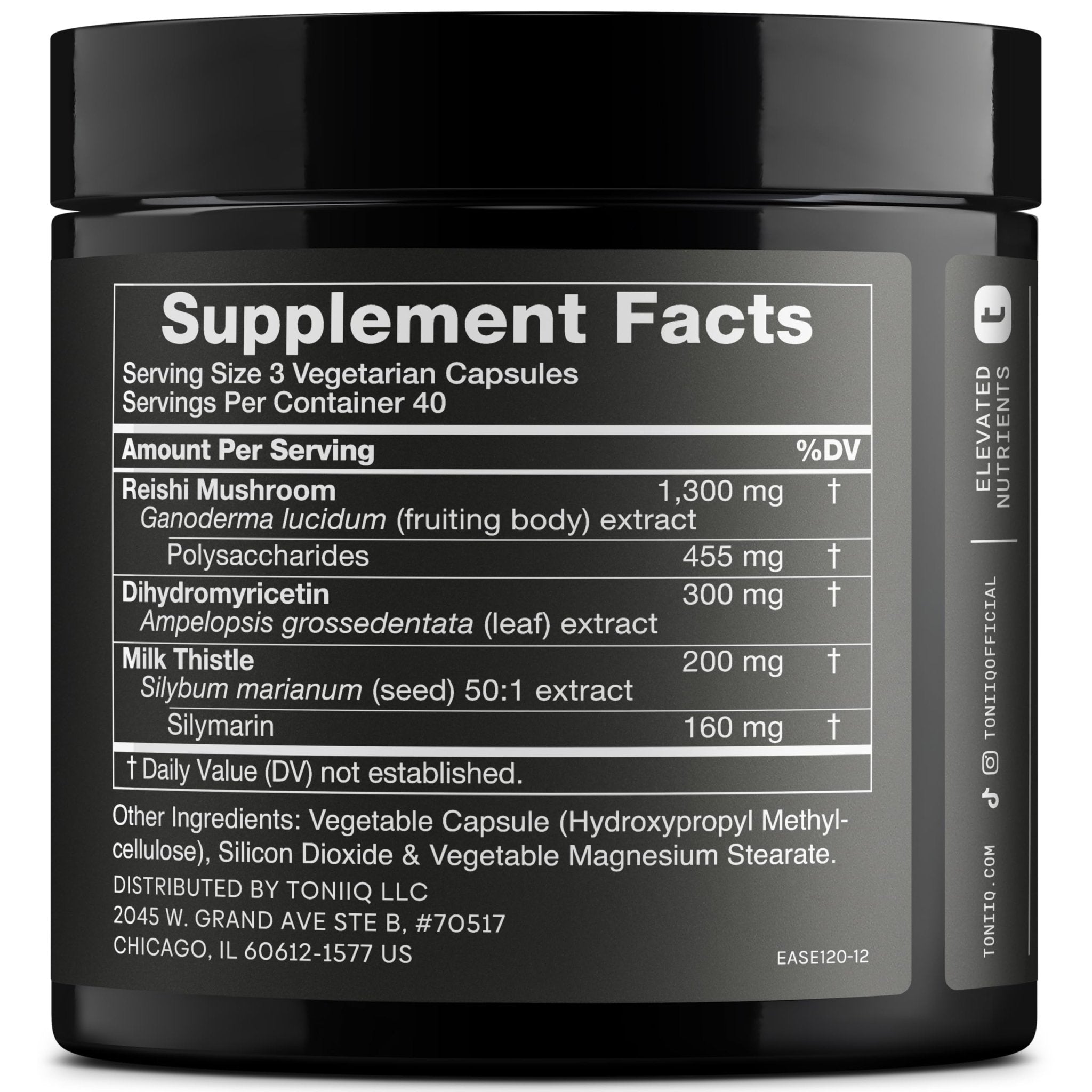 Toniiq Ease with DHM - Full Liver Support for a Night Out - 120 Capsules - 50x Super Concentrated Extract - OzHealthStandard