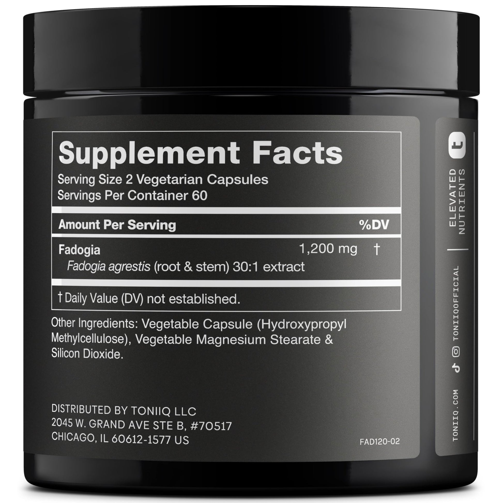 Toniiq Fadogia Agrestis - Ultra High Potency 30:1 Extract - 1200mg Per Serving - Highly Concentrated - Third-Party Lab Tested - 120 Capsules - OzHealthStandard