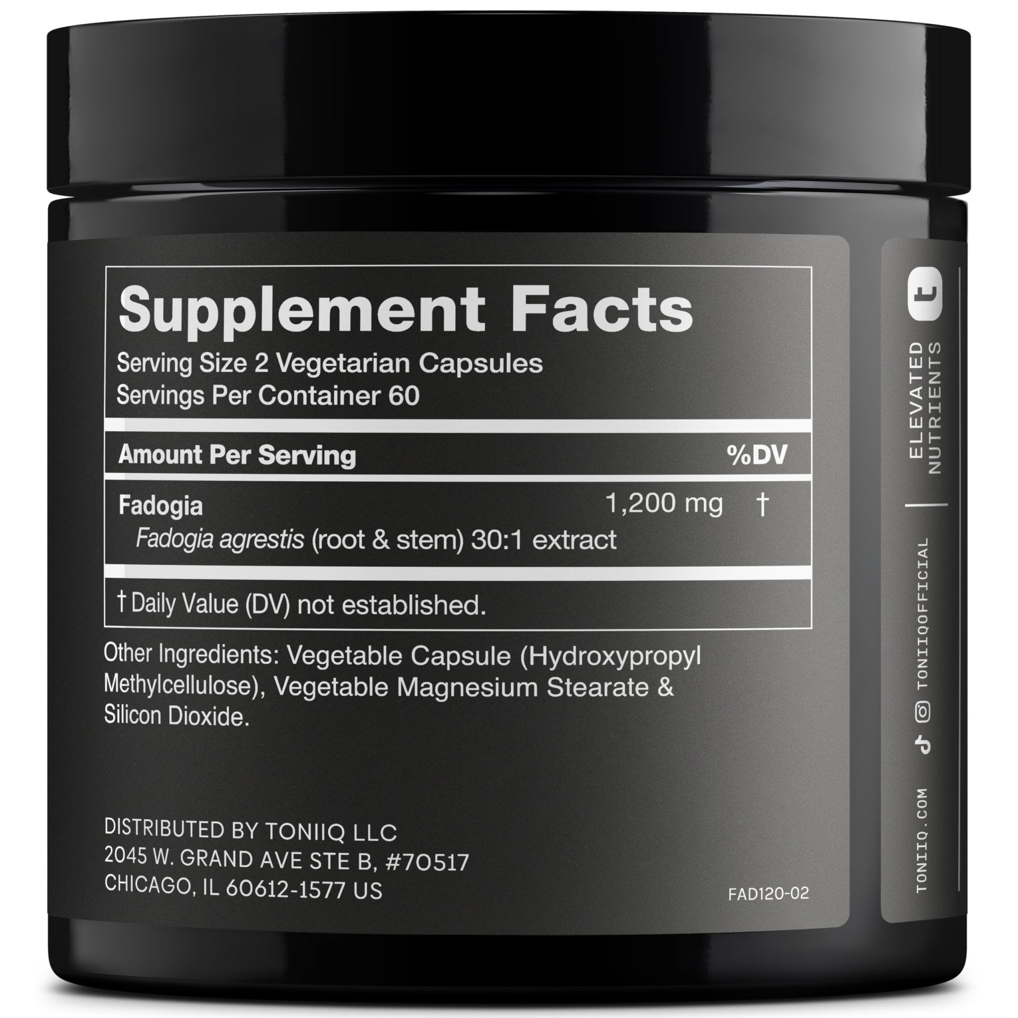 Toniiq Fadogia Agrestis - Ultra High Potency 30:1 Extract - 1200mg Per Serving - Highly Concentrated - Third-Party Lab Tested - 120 Capsules - OzHealthStandard