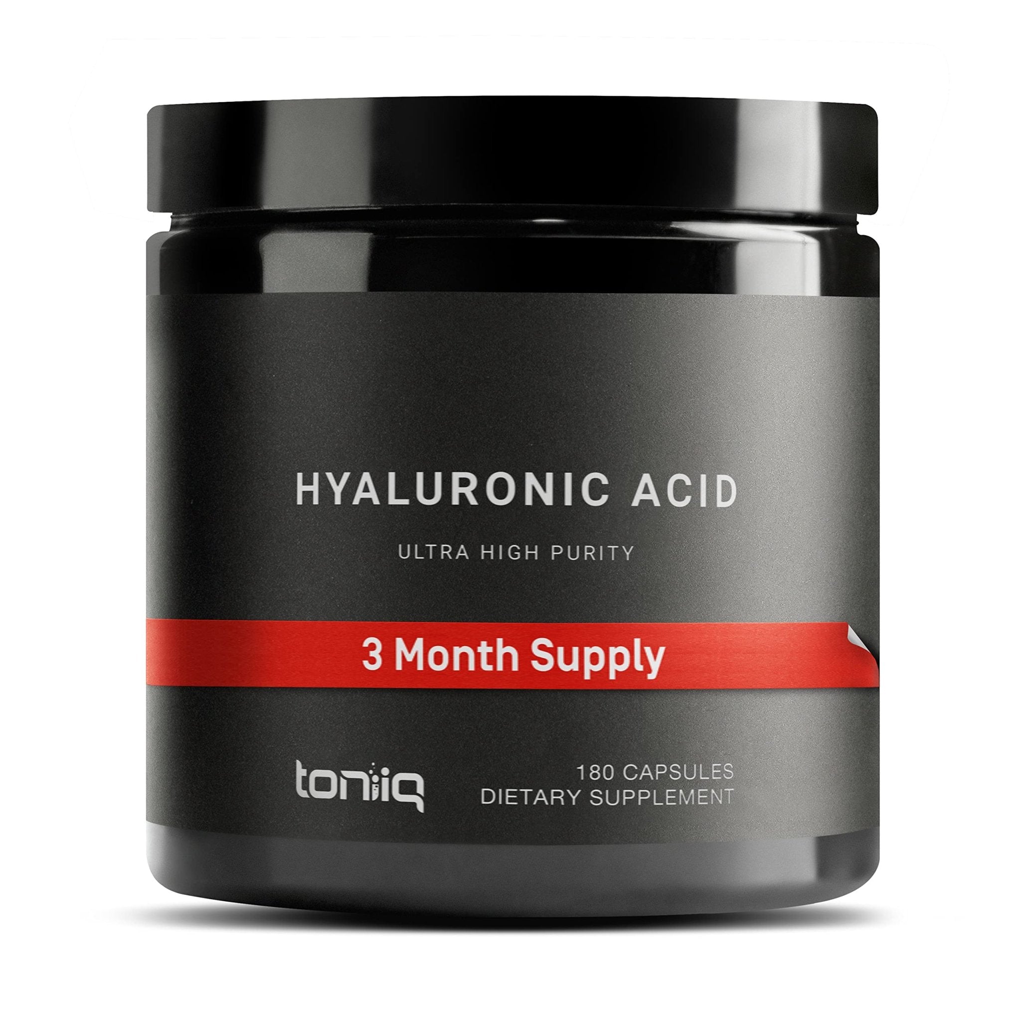 Toniiq Hyaluronic Acid Supplements – Lab Tested 95% Ultra High Purity – Fermented and Bioavailable with Vitamin C – Third Party Lab Tested – 180 Capsules - OzHealthStandard