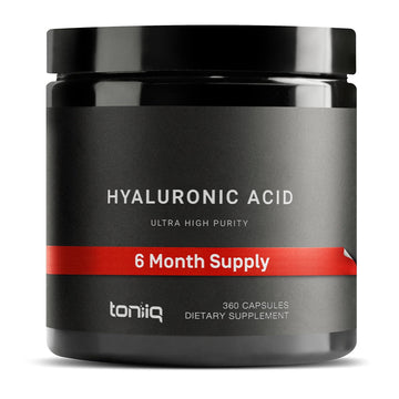 Toniiq Hyaluronic Acid Supplements – Lab Tested 95% Ultra High Purity – Fermented and Bioavailable with Vitamin C – Third Party Lab Tested – 360 Capsules - OzHealthStandard