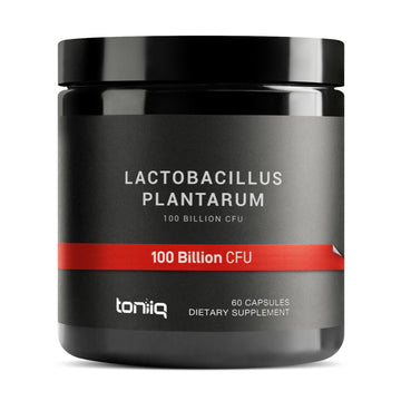 Toniiq Lactobacillus Plantarum – 100 Billion CFU High-Strength Single-Strain Probiotic with FOS – Delayed-Release Veggie Capsules – Third-Party Tested Potency – 60 Capsules - OzHealthStandard