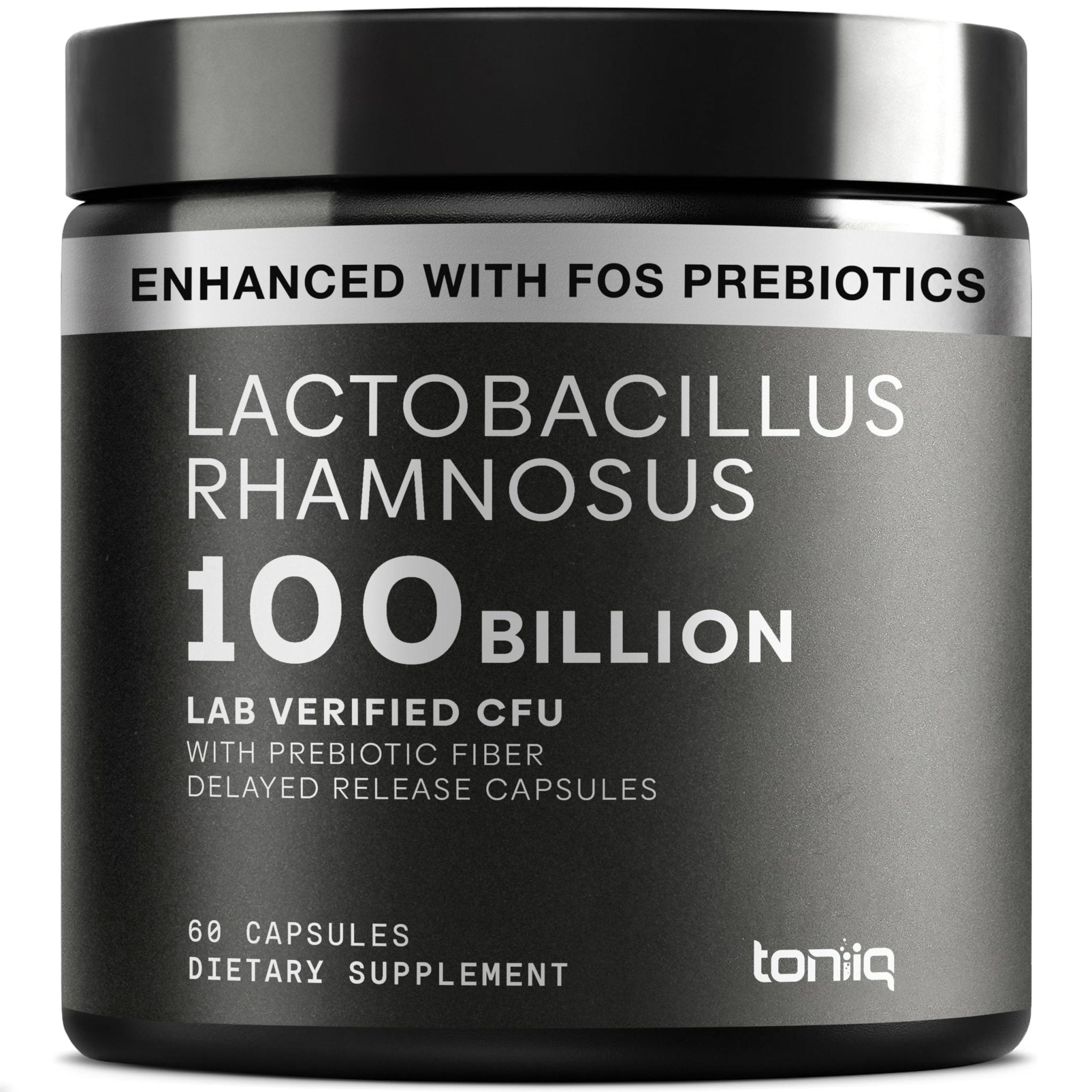 Toniiq Lactobacillus Rhamnosus – Ultra High Strength 100B CFU with Prebiotic FOS – Delayed Release Capsules – Third-Party Lab Tested – 60 Capsules - OzHealthStandard