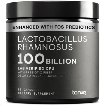 Toniiq Lactobacillus Rhamnosus – Ultra High Strength 100B CFU with Prebiotic FOS – Delayed Release Capsules – Third-Party Lab Tested – 60 Capsules - OzHealthStandard