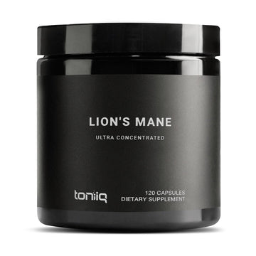 Toniiq Lion’s Mane - Ultra High Potency 10:1 Extract with 30% Polysaccharides - Highly Concentrated & Bioactive - Third-Party Lab Tested - 120 Capsules - OzHealthStandard
