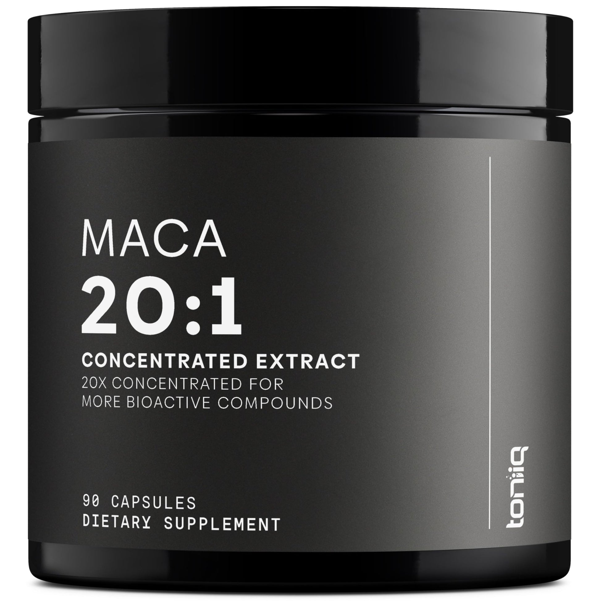 Toniiq Maca Root - Ultra High Potency 20:1 Extract - Black, Red and Yellow Maca Complex - Single Origin, Wildcrafted & Highly Concentrated - Third-Party Lab Tested - 90 Capsules - OzHealthStandard