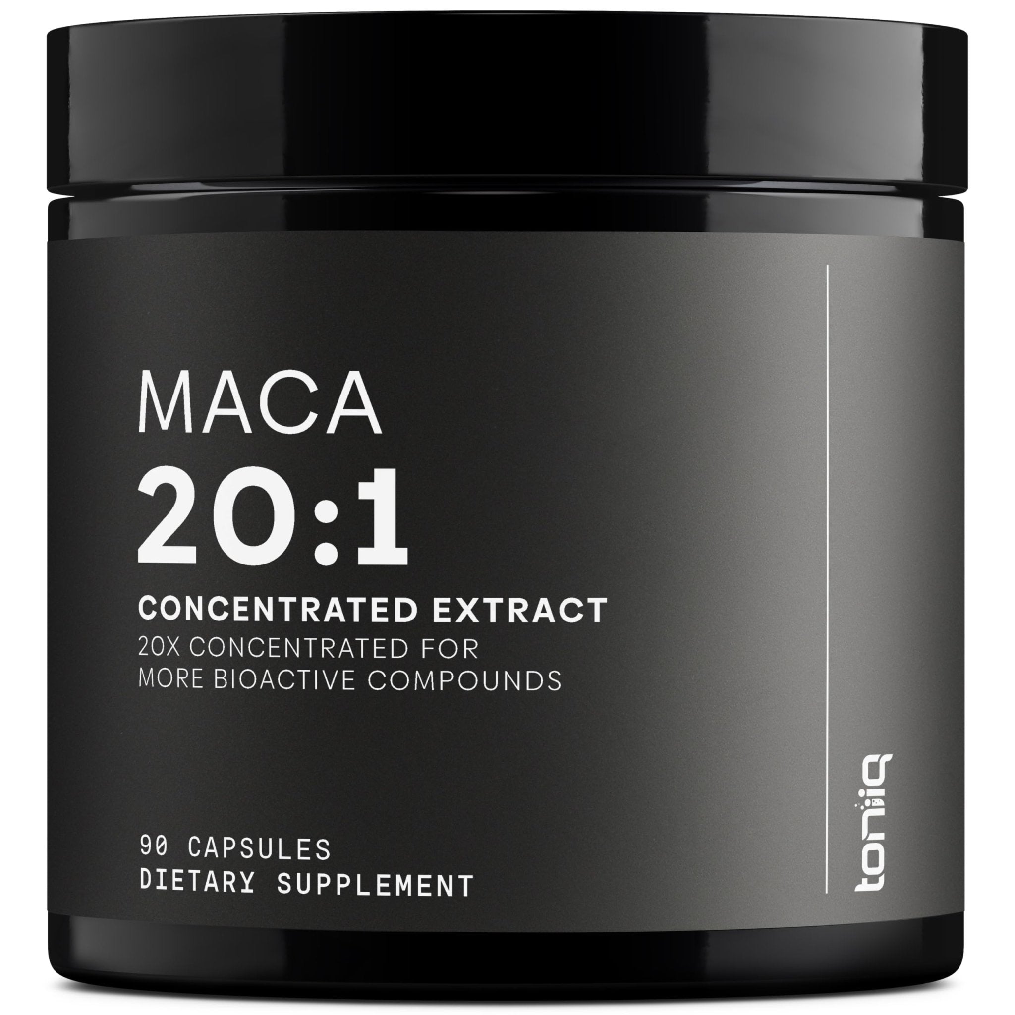 Toniiq Maca Root - Ultra High Potency 20:1 Extract - Black, Red and Yellow Maca Complex - Single Origin, Wildcrafted & Highly Concentrated - Third-Party Lab Tested - 90 Capsules - OzHealthStandard