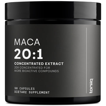 Toniiq Maca Root - Ultra High Potency 20:1 Extract - Black, Red and Yellow Maca Complex - Single Origin, Wildcrafted & Highly Concentrated - Third-Party Lab Tested - 90 Capsules - OzHealthStandard