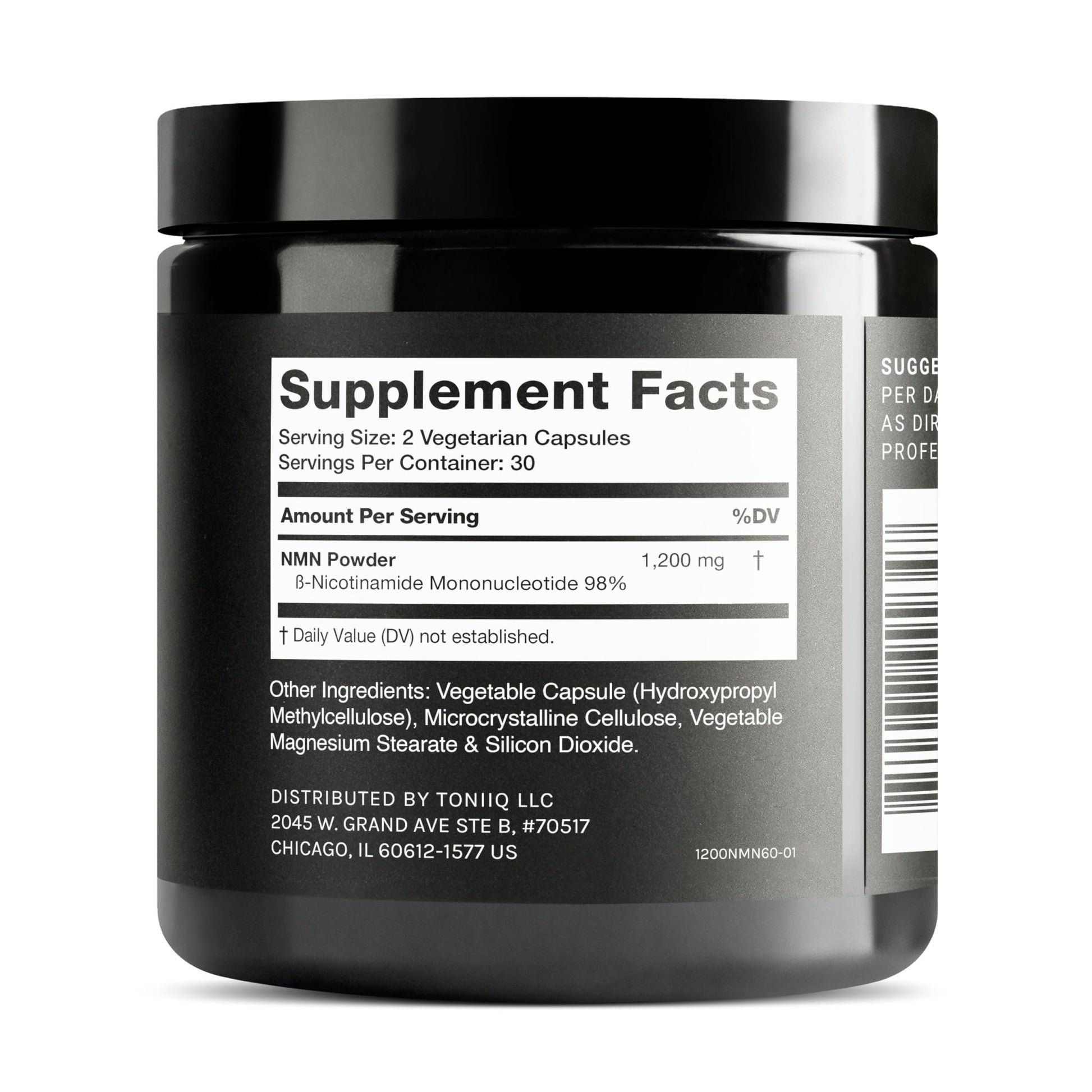 Toniiq NMN Supplement 1200mg - Third Party Tested Stabilized Capsules - 98% Highly Purified for NAD + - 60 Capsules Nicotinamide Mononucleotide Booster Supplement - OzHealthStandard