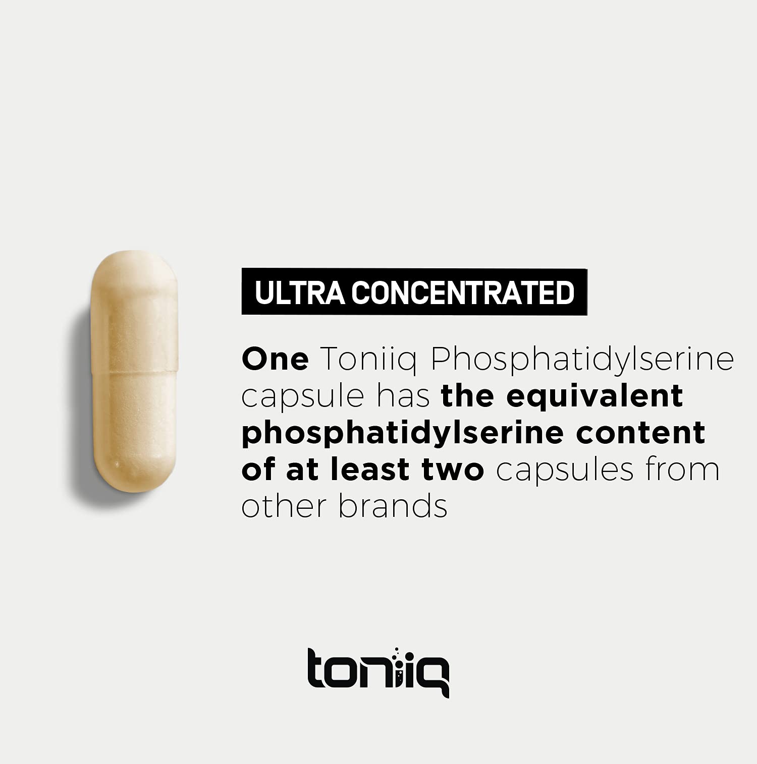 Toniiq Phosphatidylserine - 400mg Formula - World’s First 50% Purity - Highest Purity in the US - Soy Free Phosphatidylserine Supplement - OzHealthStandard