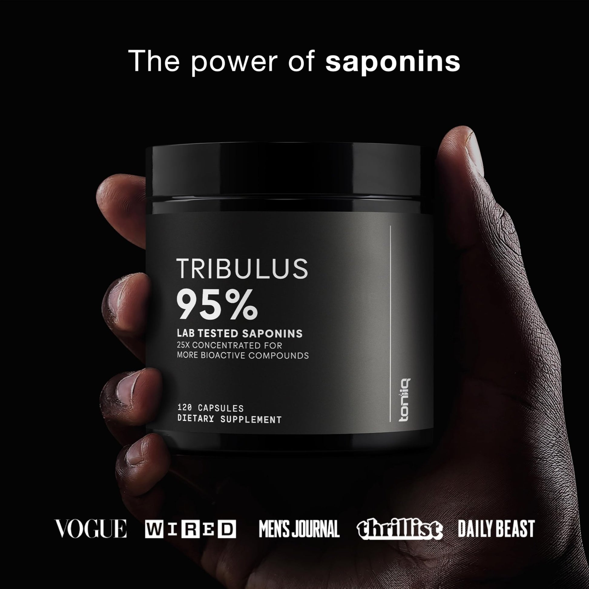 Toniiq Tribulus Terrestris for Men - Ultra High Potency 25:1 Extract with 95% Saponins - 1300mg Pure & Concentrated Formula - Third-Party Lab Tested for Purity & Quality - 120 Capsules - OzHealthStandard