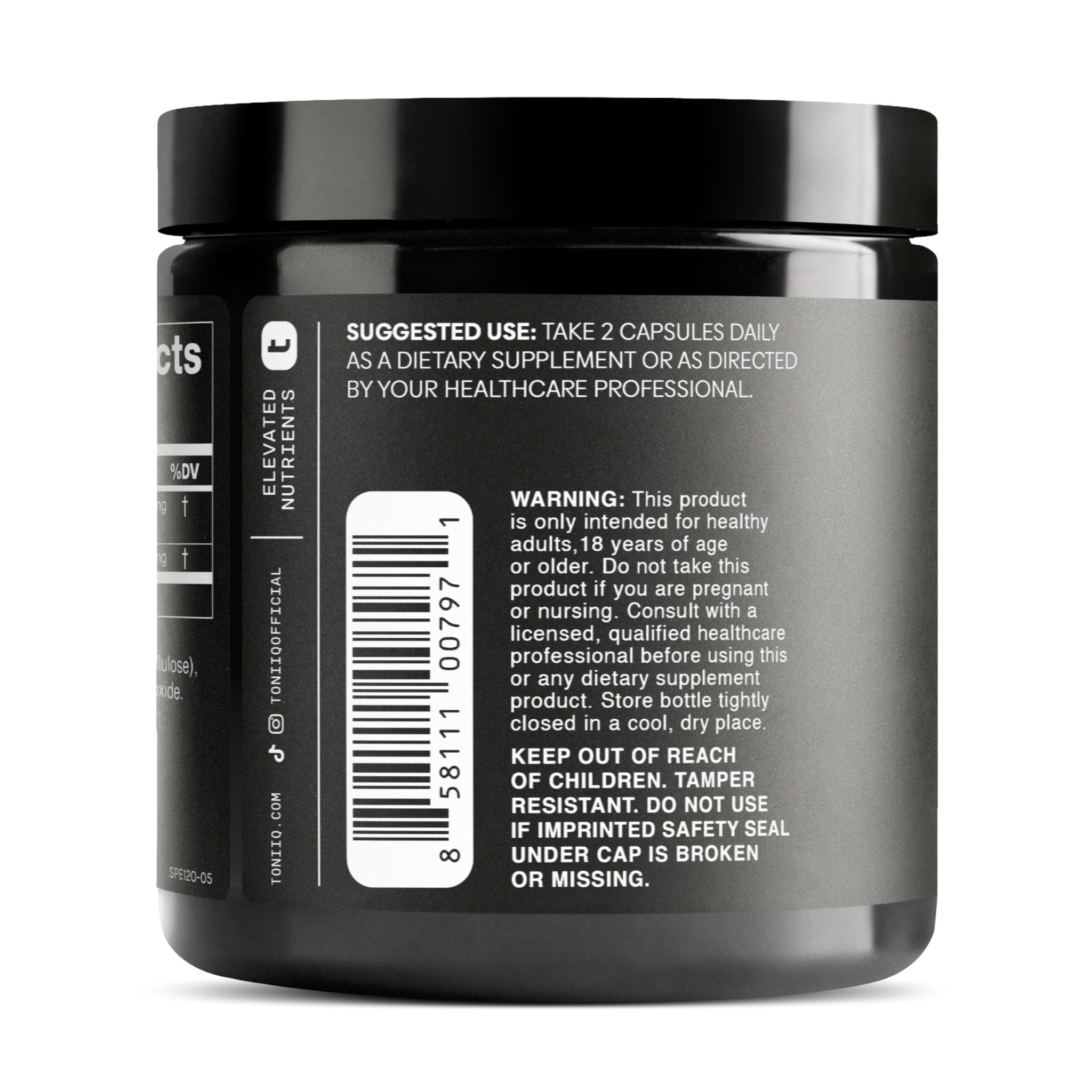 Toniiq Ultra Concentrated 500mg Spermidine Supplements for Men and Women - Non-Synthetic Spermidine Standardized to No Less Than 1% - 5mg per Serving Rice Germ Extract - OzHealthStandard