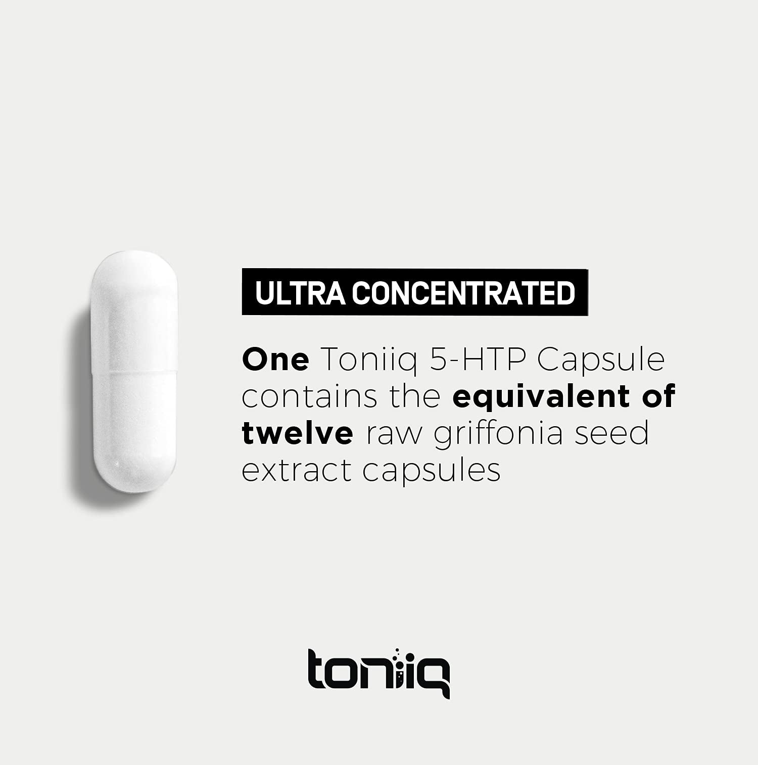 Toniiq Ultra High Strength 5HTP Capsules - 99%+ Highly Purified and Bioavailable - 12:1 Concentrated Extract - 200mg - 90 Veggie Capsules - OzHealthStandard