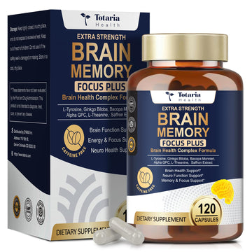 Totara Brain Supplements for Memory and Focus丨Non-Caffeinated Energy with L-Tyrosine, Alpha GPC, Ginkgo Biloba, Bacopa Monnieri, Saffron – Gluten Free, Non-GMO for Neuro & Brain Health (120 Counts) - OzHealthStandard