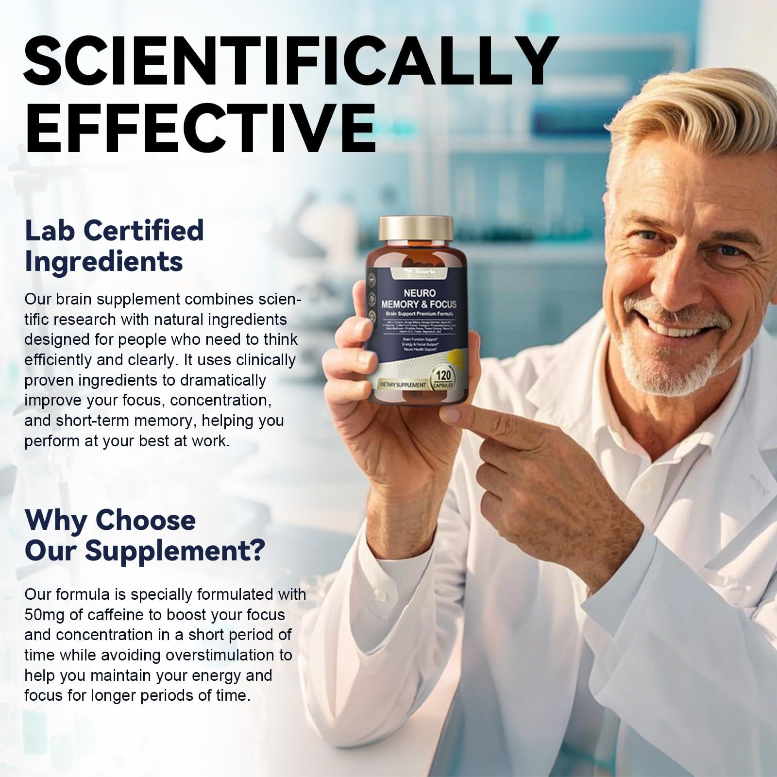Totaria C-ognitive with Caffeine Pills, L-Tyrosine, Alpha GPC, Ginkgo Biloba, Bacopa Monnieri Brain Supplement for Memory and Focus, Brain Nootropic Support - Non-GMO, Gluten Free (2 Packs) - OzHealthStandard