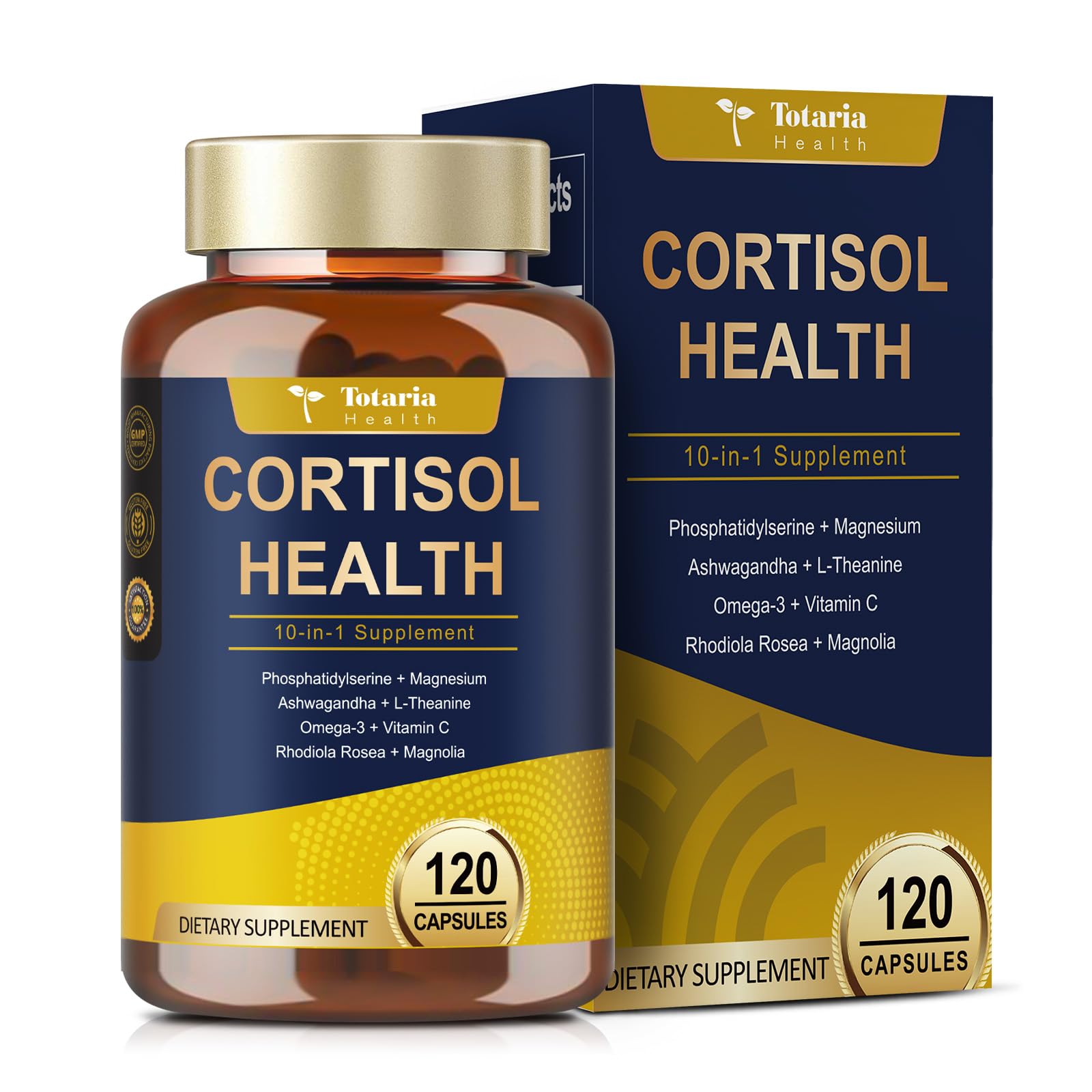 Totaria Cortisol Supplement with Ashwagandha,Magnesium,Rhodiola Rosea,L Theanine,Hormone Balance for Women 120 Vegan Capsules (Pack of 1) - OzHealthStandard
