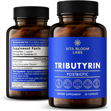 Tributyrin Supplement - Better Delivery & More Effective than Sodium Butyrate - Gut Health & Digestive Support - 3-in-1 Butyrate Postbiotics for Leaky Gut & Gut Barrier Support - 30 Capsules - OzHealthStandard