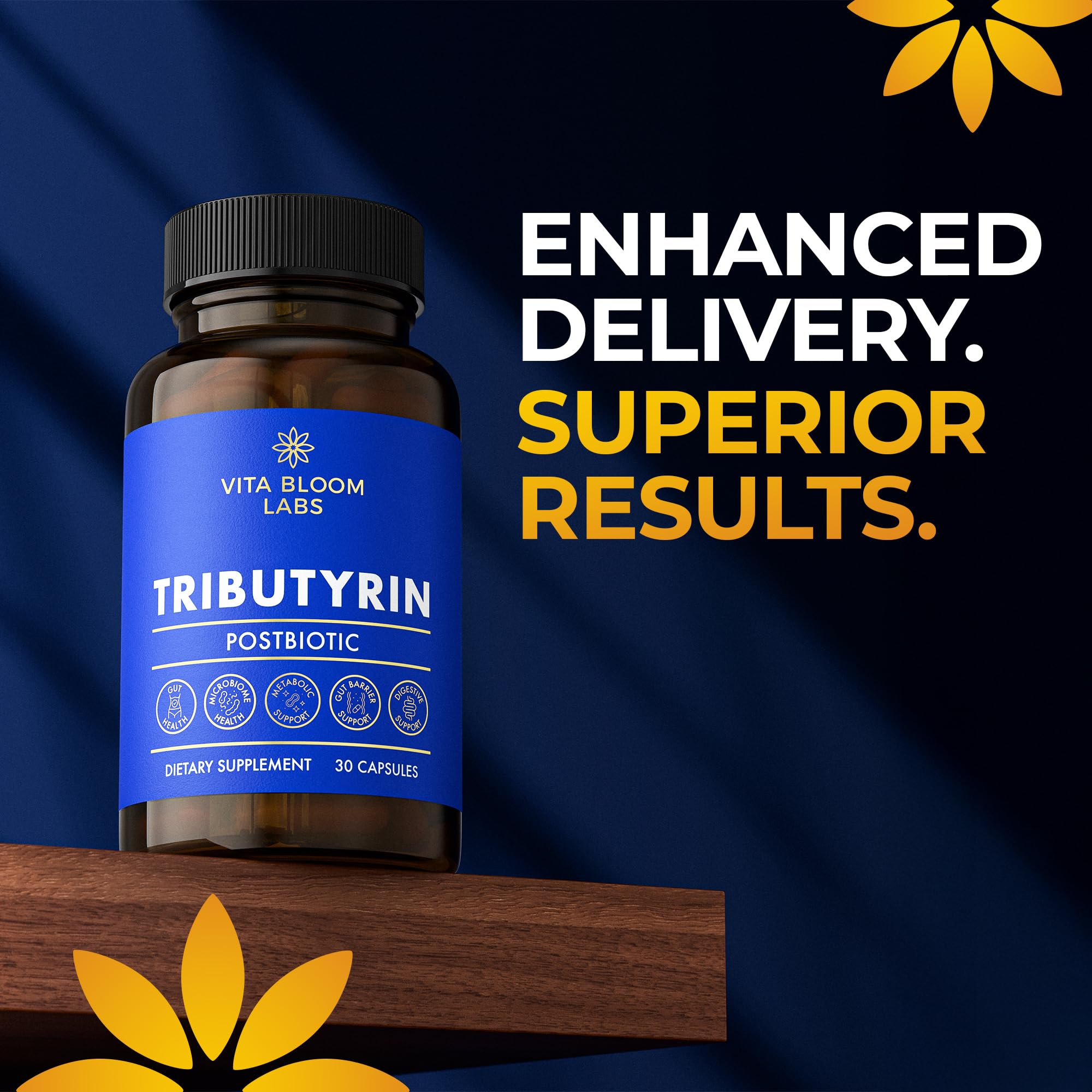 Tributyrin Supplement - Better Delivery & More Effective than Sodium Butyrate - Gut Health & Digestive Support - 3-in-1 Butyrate Postbiotics for Leaky Gut & Gut Barrier Support - 30 Capsules - OzHealthStandard