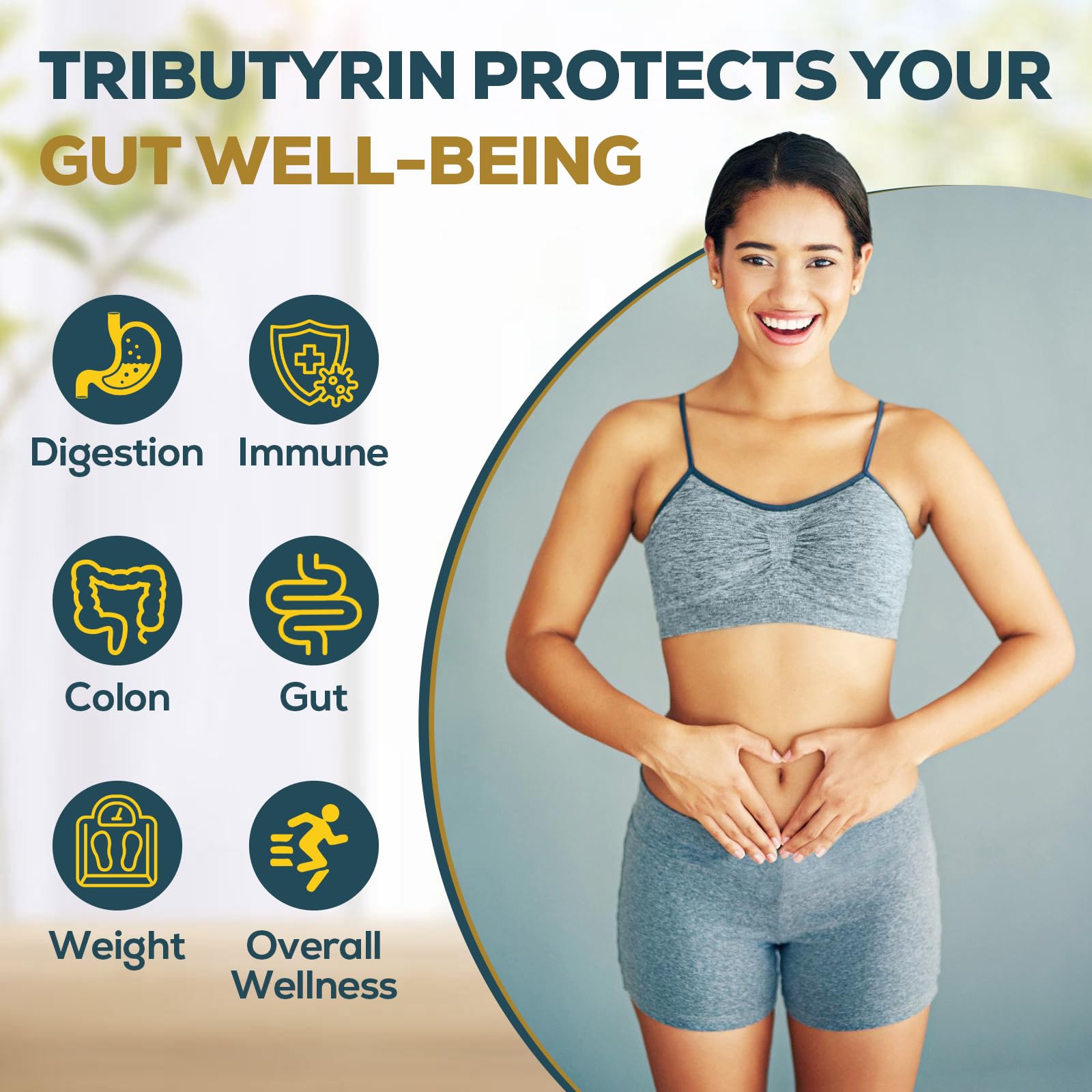 Tributyrin Supplement for Gut & Immune 800mg | High Bioavailability with Microencapsulated Probiotics & Prebiotics - Advanced Liquid-Filled Tributyrin Complex, Gluten Free, 90 Capsules - OzHealthStandard