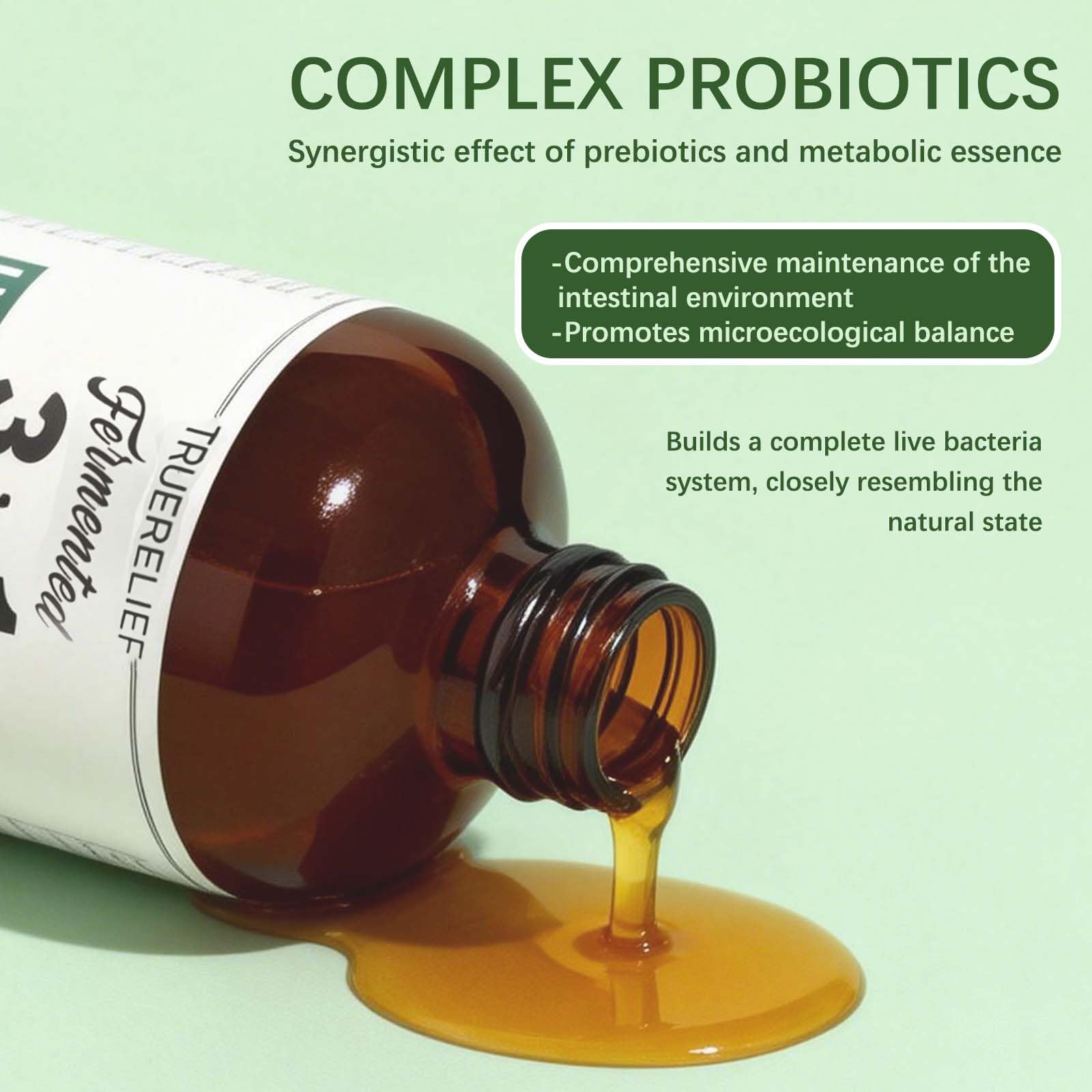 TRUERELIEF Women's Daily Probiotic + Prebiotic + Postbiotic Liquid, 3-in-1 for Gut Health, 10 Strains & 18 Fermented Herbs (1) - OzHealthStandard