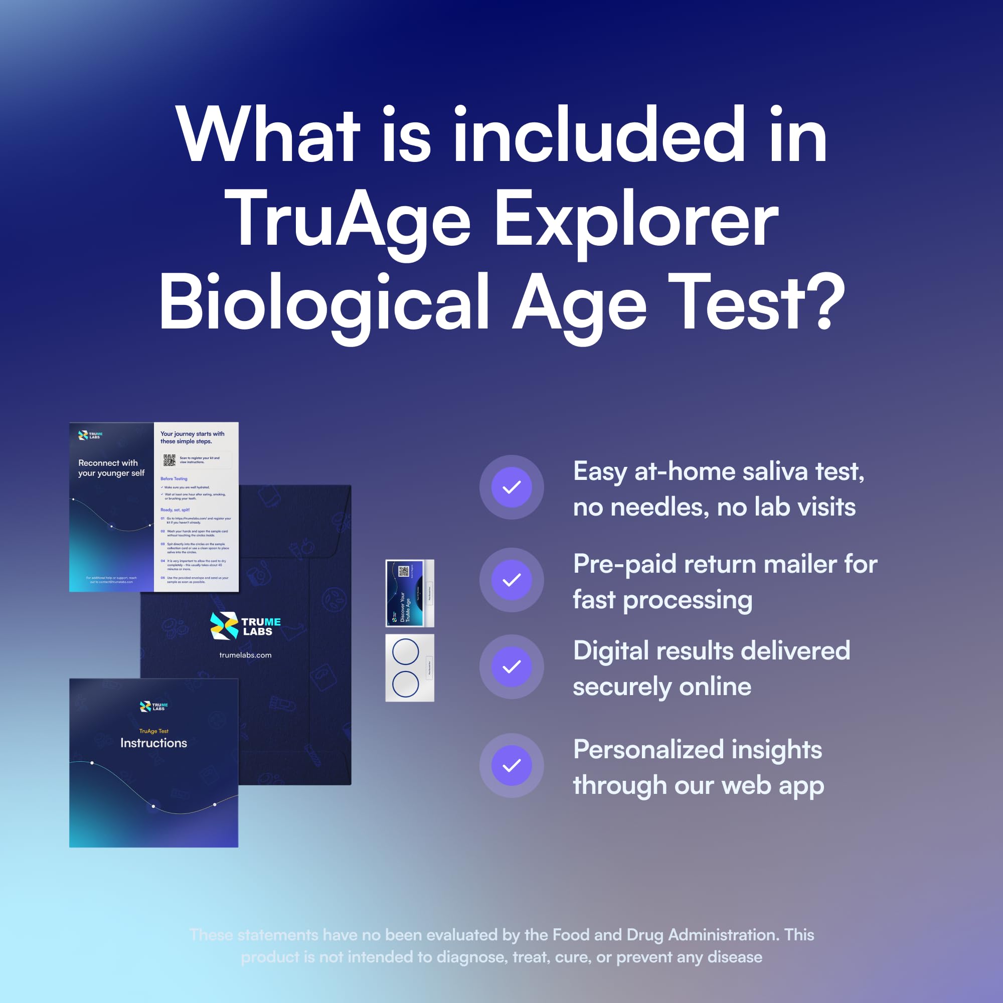 TruMe Labs Biological Age at-Home Test Kit (Saliva) – Biological Age Estimate + Peer Percentile Comparison, 10-Page Action Plan, Results in 1–2 Weeks. - OzHealthStandard