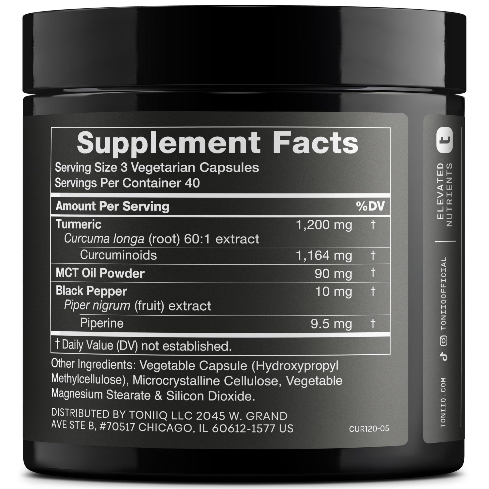Turmeric Curcumin - Ultra High Potency 60:1 Extract with 97% Curcuminoids - 1200mg Per Serving - Black Pepper & MCT Oil for Enhanced Absorption - Third-Party Lab Tested - 120 Capsules - OzHealthStandard