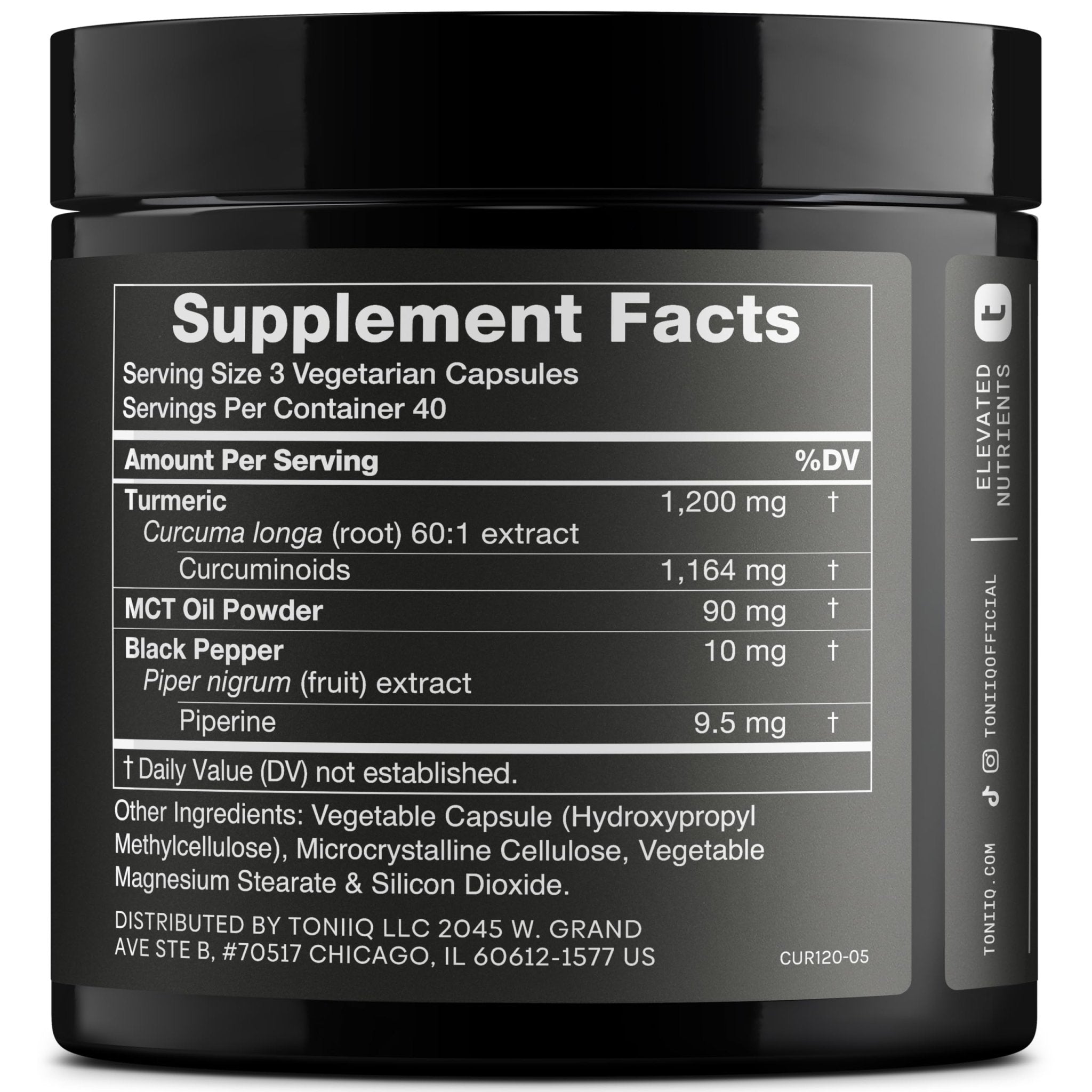 Turmeric Curcumin - Ultra High Potency 60:1 Extract with 97% Curcuminoids - 1200mg Per Serving - Black Pepper & MCT Oil for Enhanced Absorption - Third-Party Lab Tested - 120 Capsules - OzHealthStandard