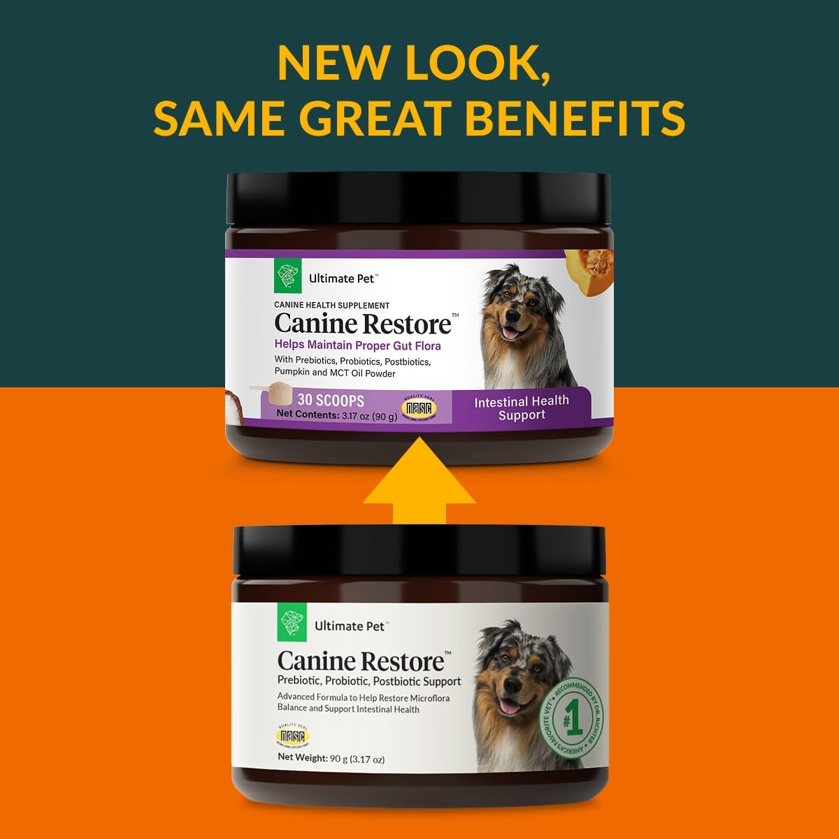 Ultimate Pet Nutrition Canine Restore, Gut Health Supplement with Prebiotics, Probiotics, & Postbiotics for Digestive Health & Immunity Support, Vet Formulated Powder Food Topper - OzHealthStandard