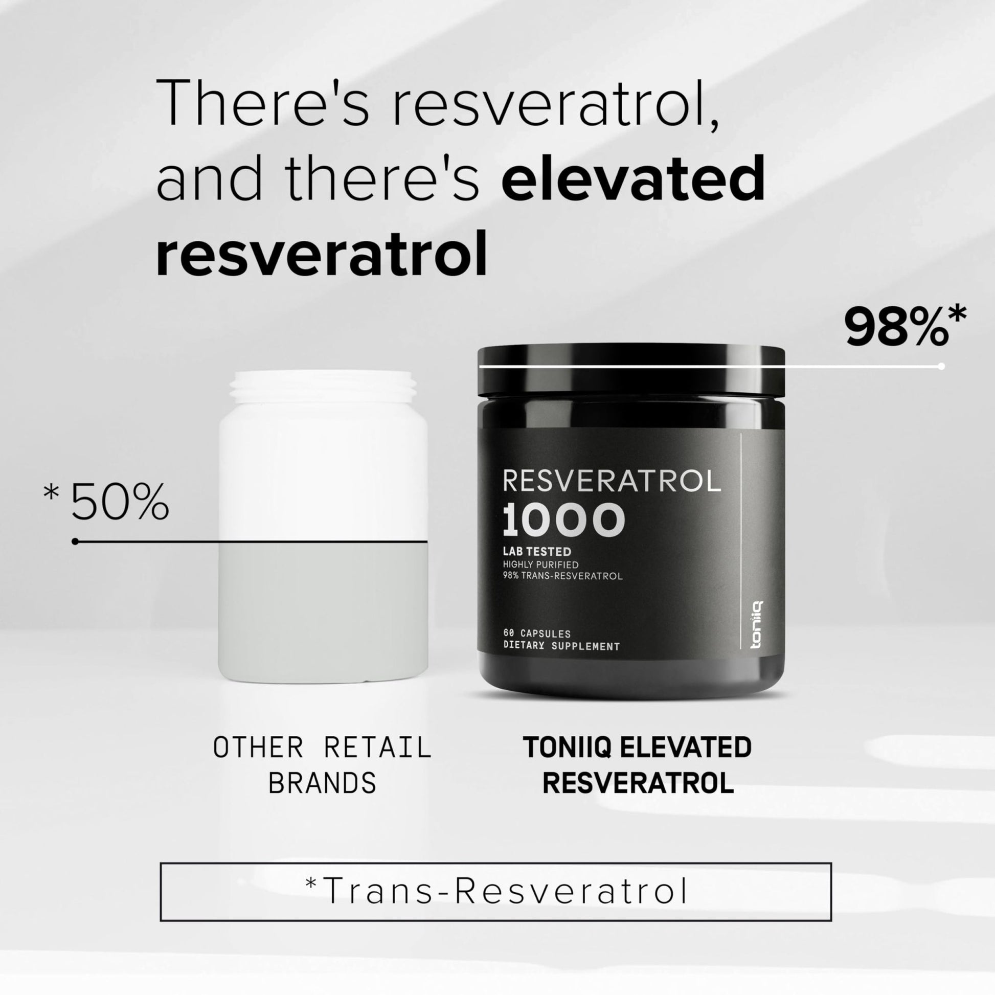 Ultra High Potency Third-Party Tested Trans Resveratrol 1000mg - 98% Pure, Highly Purified and Bioavailable - Resveratrol Polygonum Root Extract - 60 Capsules - OzHealthStandard