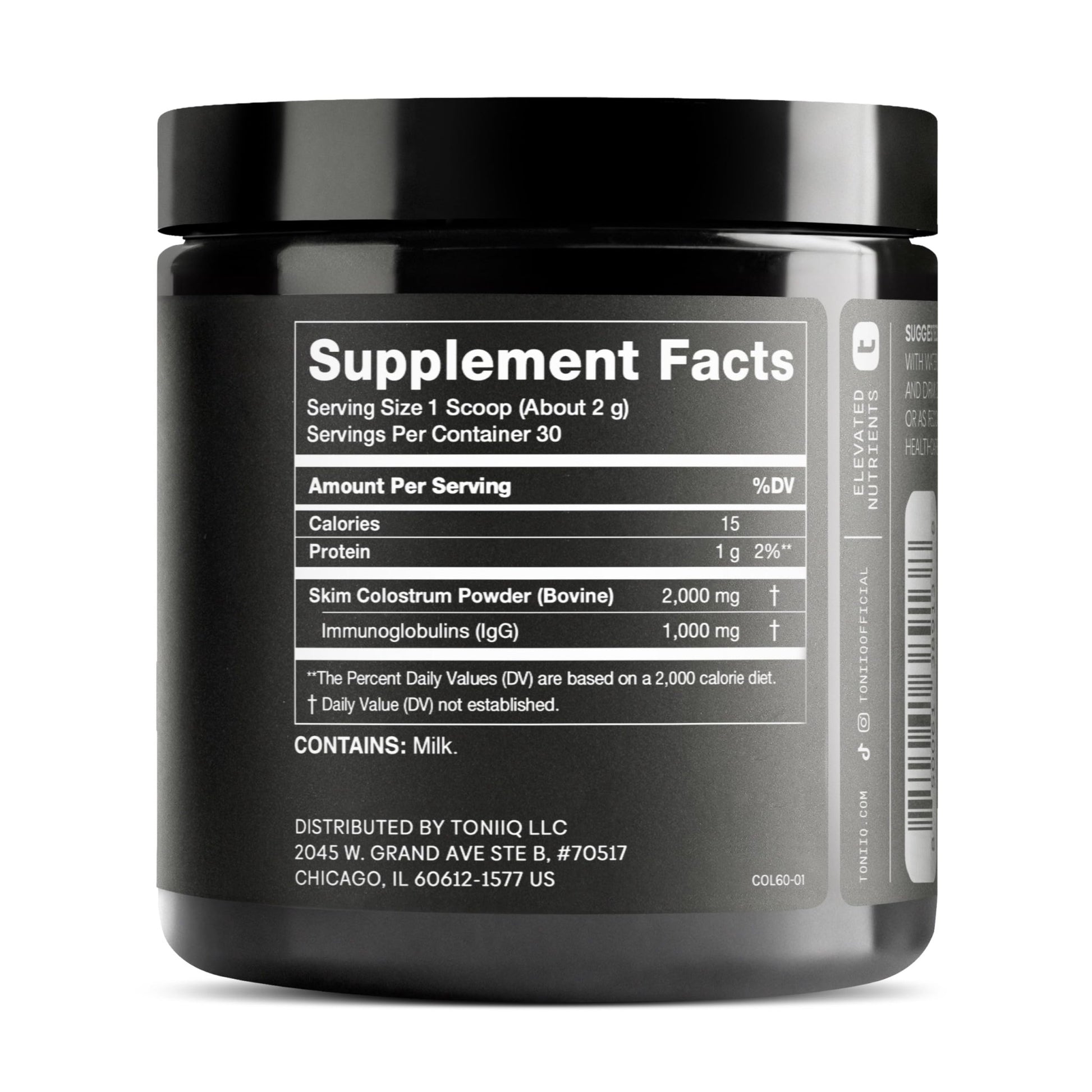 Ultra High Strength Bovine Colostrum Powder - 50% IgG - 2,000mg per Serving - Third Party Tested for Potency - Supports Immune, Gut, and Skin Health - 30 Servings -Premium Bovine Colostrum Supplement - OzHealthStandard
