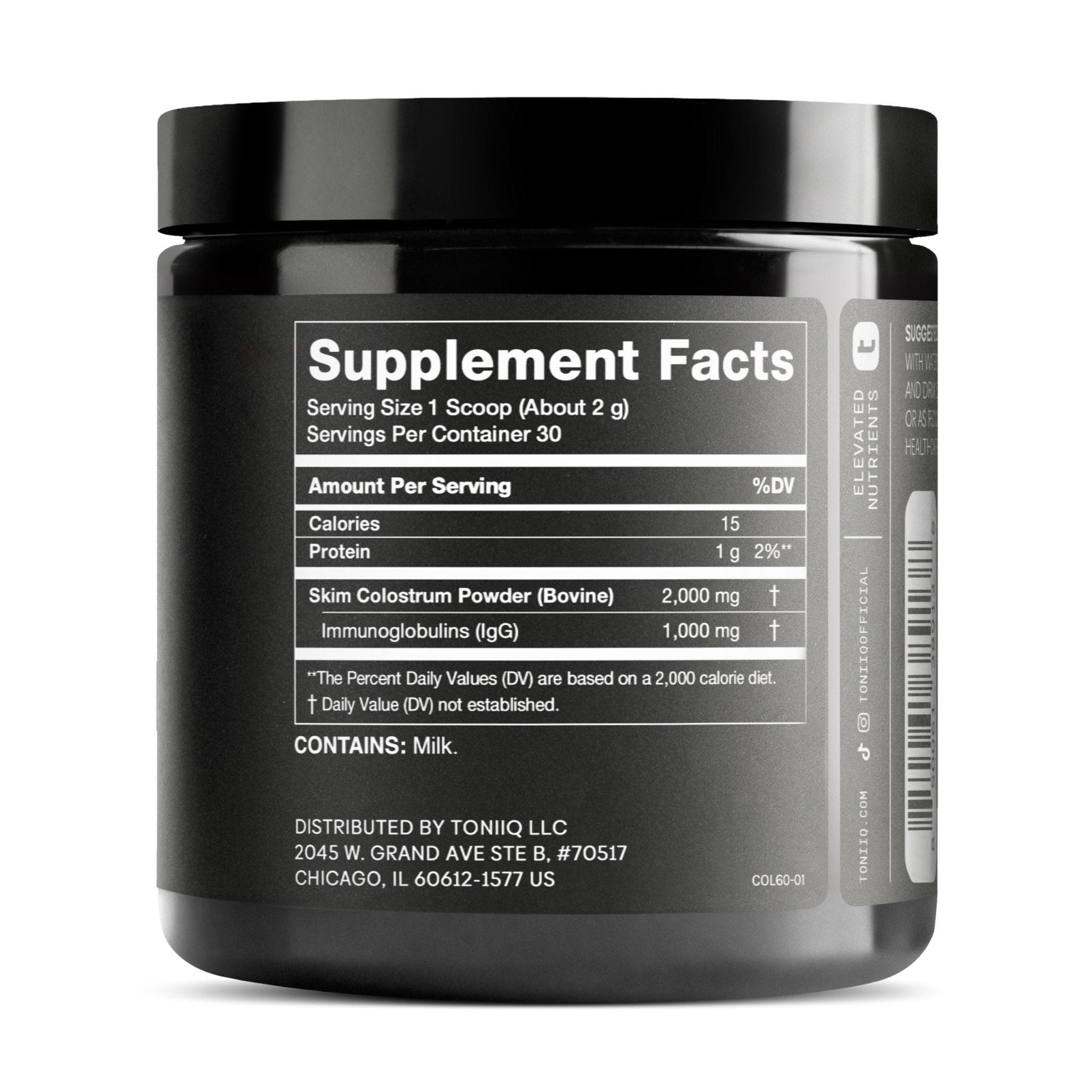 Ultra High Strength Bovine Colostrum Powder - 50% IgG - 2,000mg per Serving - Third Party Tested for Potency - Supports Immune, Gut, and Skin Health - 30 Servings -Premium Bovine Colostrum Supplement - OzHealthStandard
