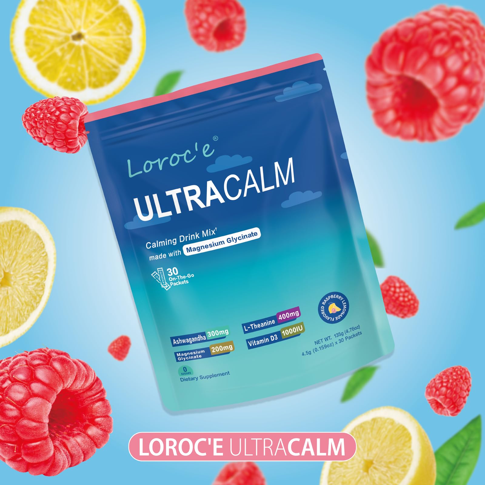 UltraCalm Super Cortisol Drink with Magnesium Glycinate, Ashwagandha, L-Theanine, Vitamin D3, Magnesium Powder for Sleep & Stress Relief - OzHealthStandard