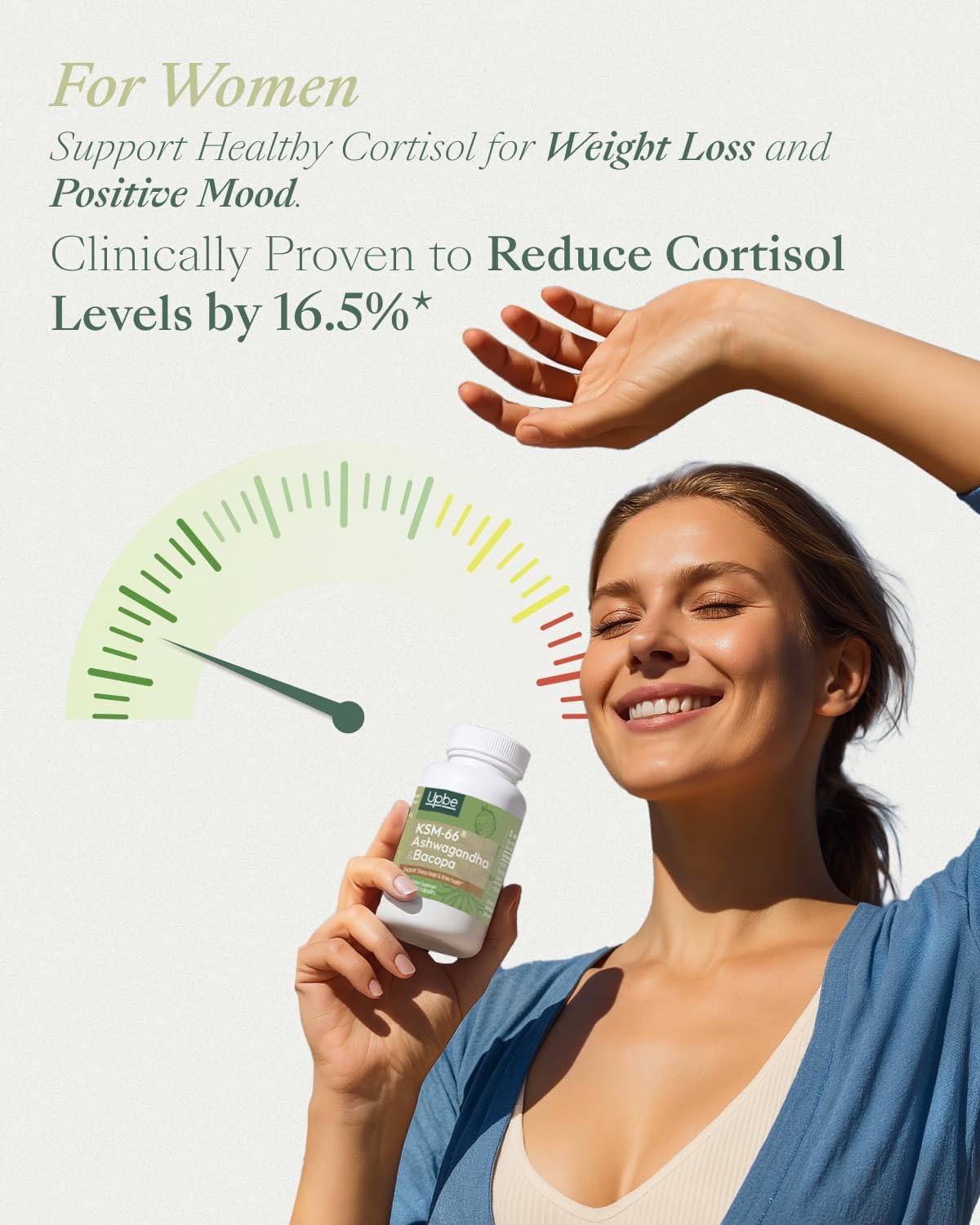 Upbe Ashwagandha Supplements for Women & Men - KSM-66® with Bacopa & Milk Thistle, 60 Vegan Capsules - Stress Relief, Mood, Cortisol Support, Extra Strength Ashwagandha Capsules - OzHealthStandard
