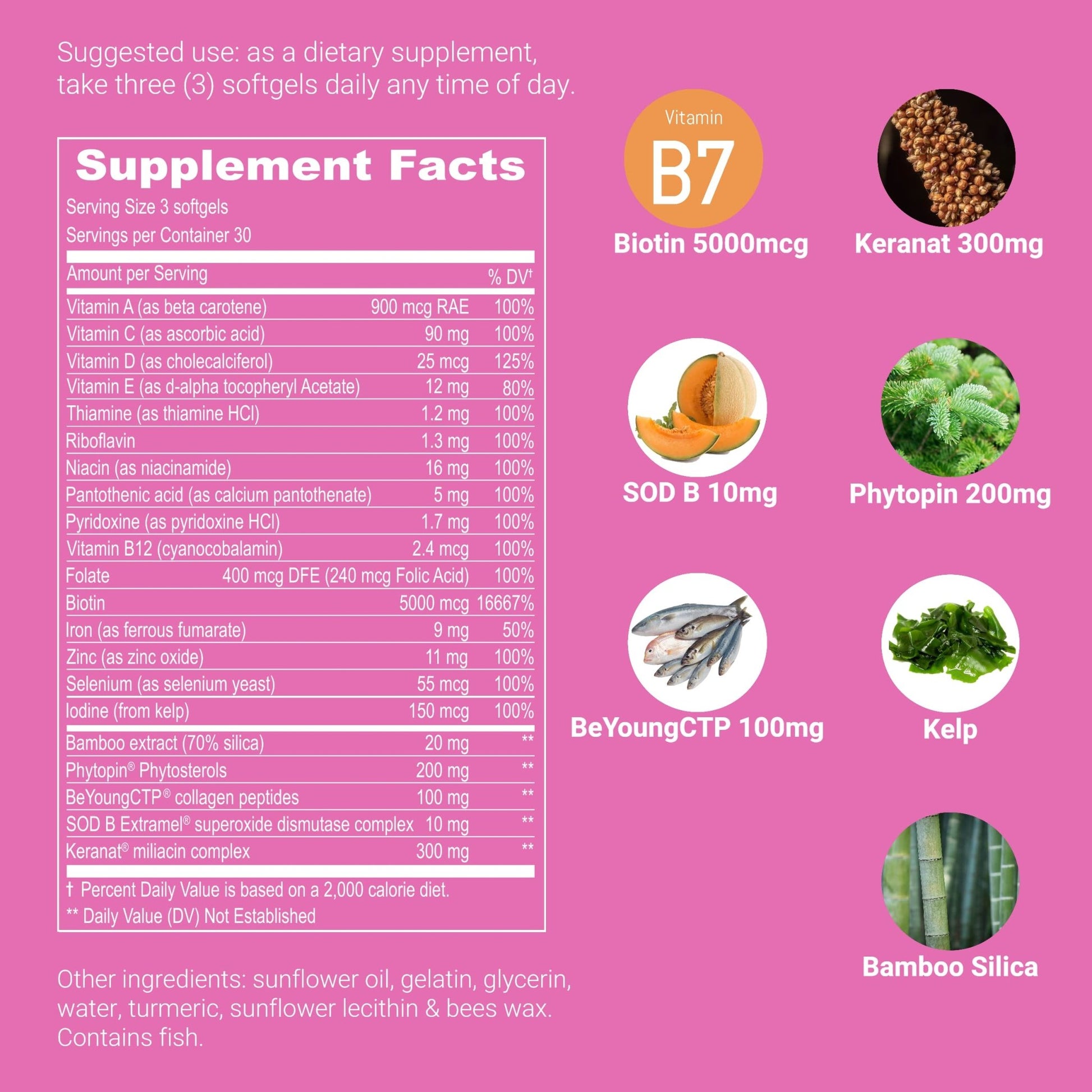 UpNourish Hair Growth Vitamins for Women - Proven Hair Supplement with KERANAT, DHT Blocker PHYTOPIN, Biotin 5000 mcg & SOD, Hair Vitamins for Faster Hair Growth, Hair Loss & Thinning Hair - 90 ct - OzHealthStandard