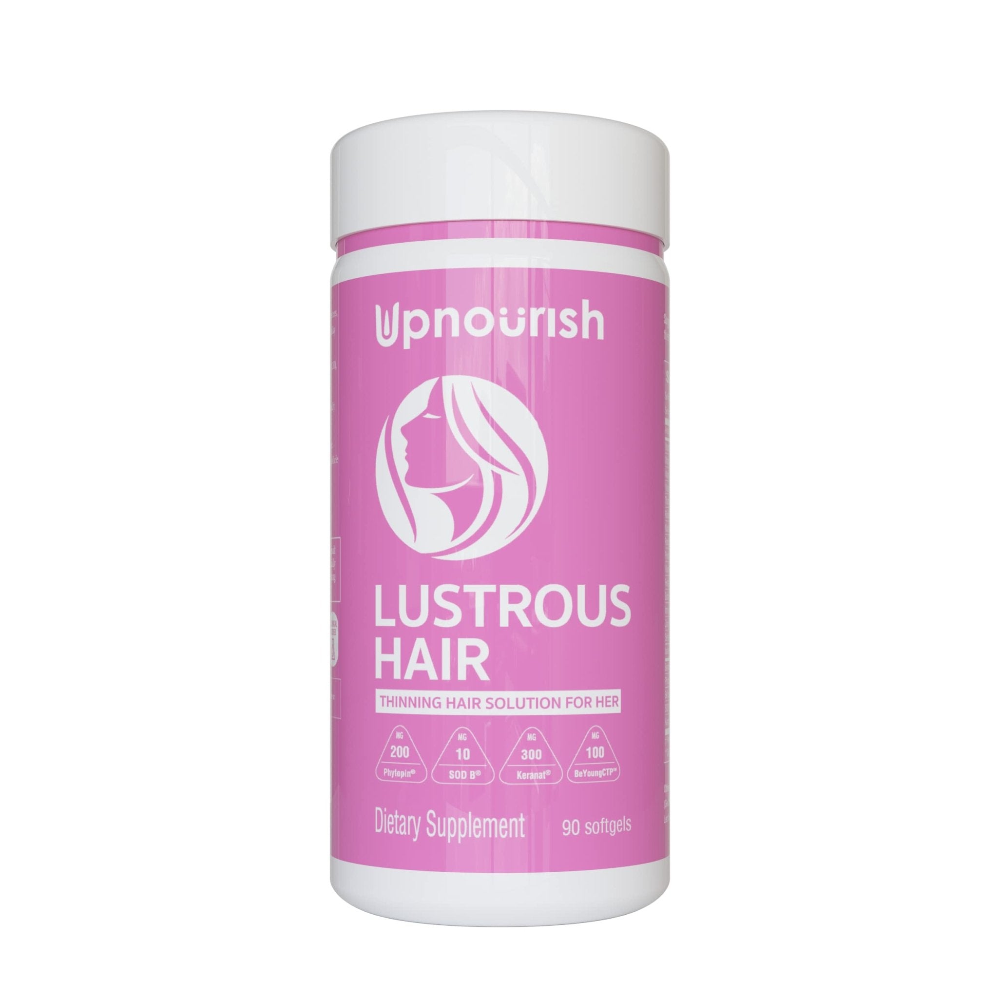 UpNourish Hair Growth Vitamins for Women - Proven Hair Supplement with KERANAT, DHT Blocker PHYTOPIN, Biotin 5000 mcg & SOD, Hair Vitamins for Faster Hair Growth, Hair Loss & Thinning Hair - 90 ct - OzHealthStandard
