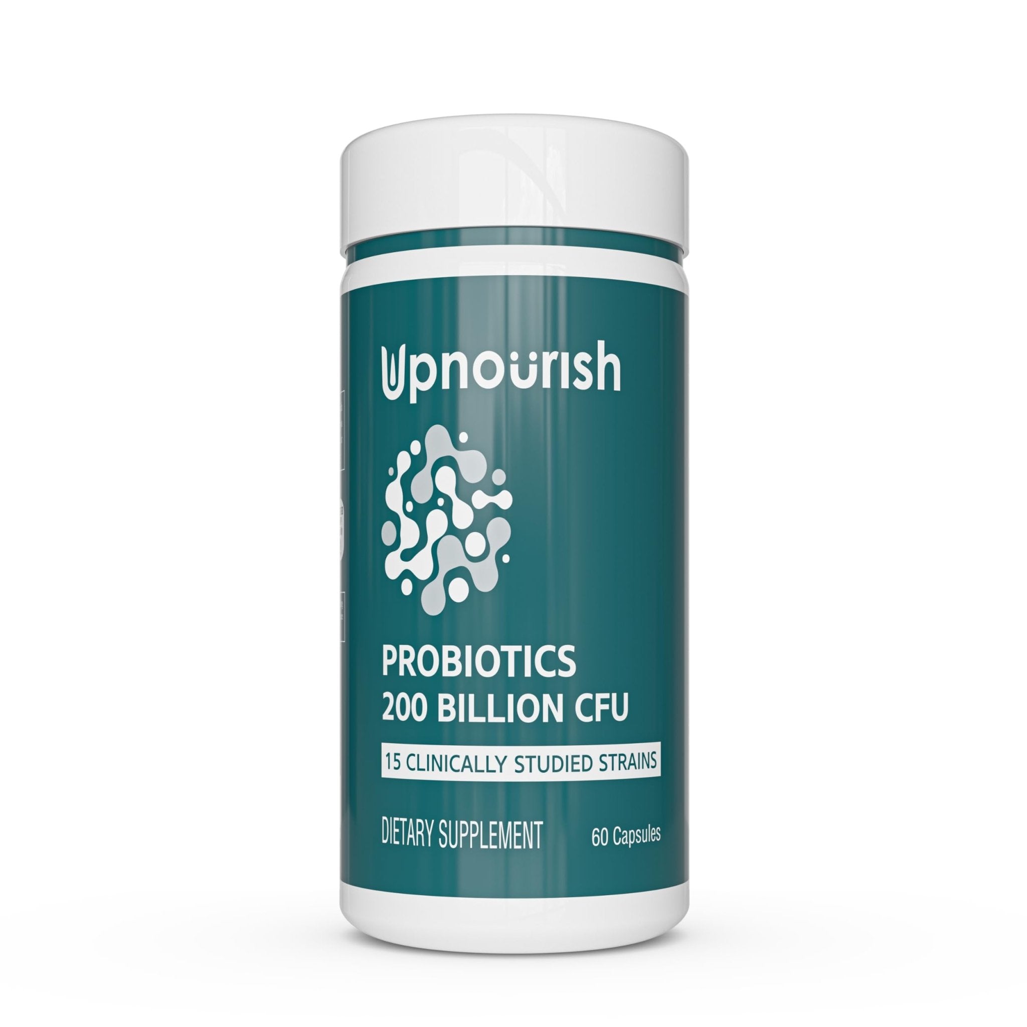 UpNourish Probiotics - 200 Billion CFUs for Men and Women, 15 Clinically Studied Strains, Prebiotics & Enzymes - 60 Vegan Capsules - OzHealthStandard