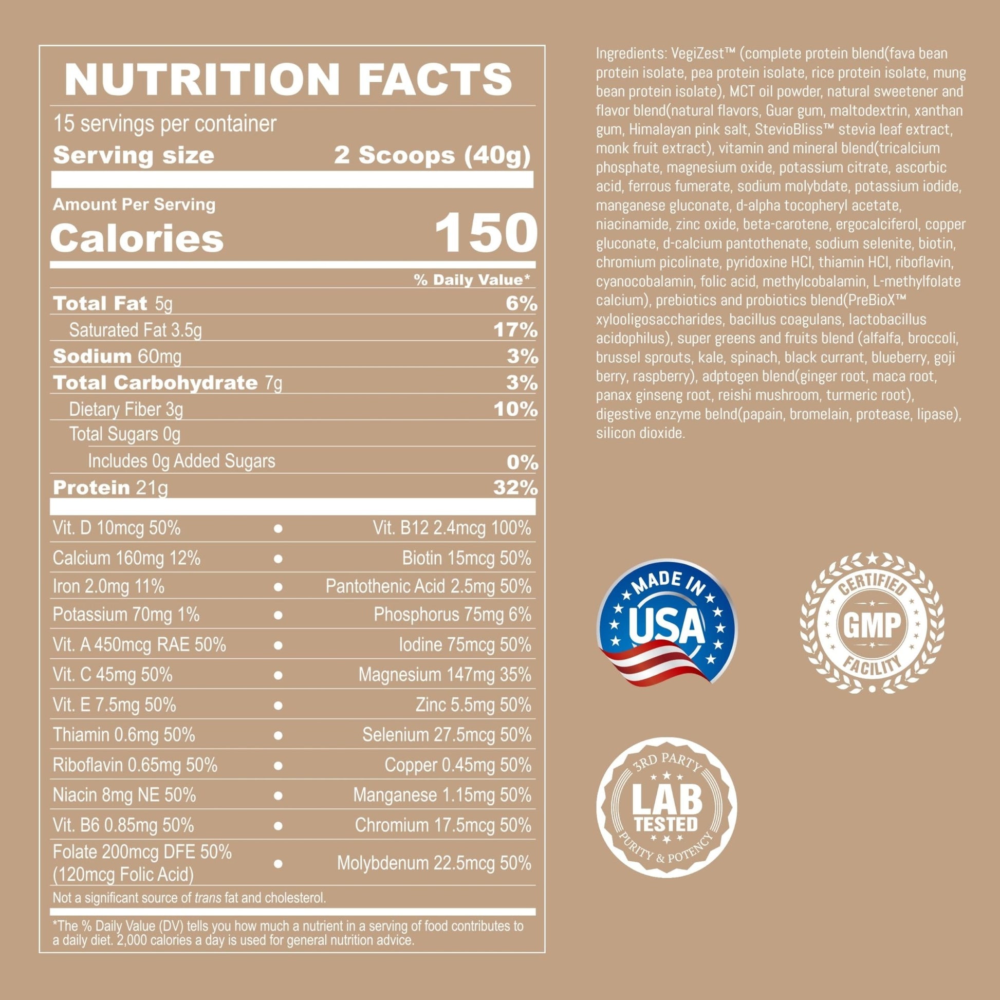 UpNourish Vanilla Cookie Vegan Protein Powder 54 Superfoods Powder,1.5 Billion CFU Probiotics 21g Plant Based Protein,No Sugar No Dairy No GMO Dairy Free,Meal Replacement Shake Keto-Friendly Low-Carb Diet,15 Servings - OzHealthStandard