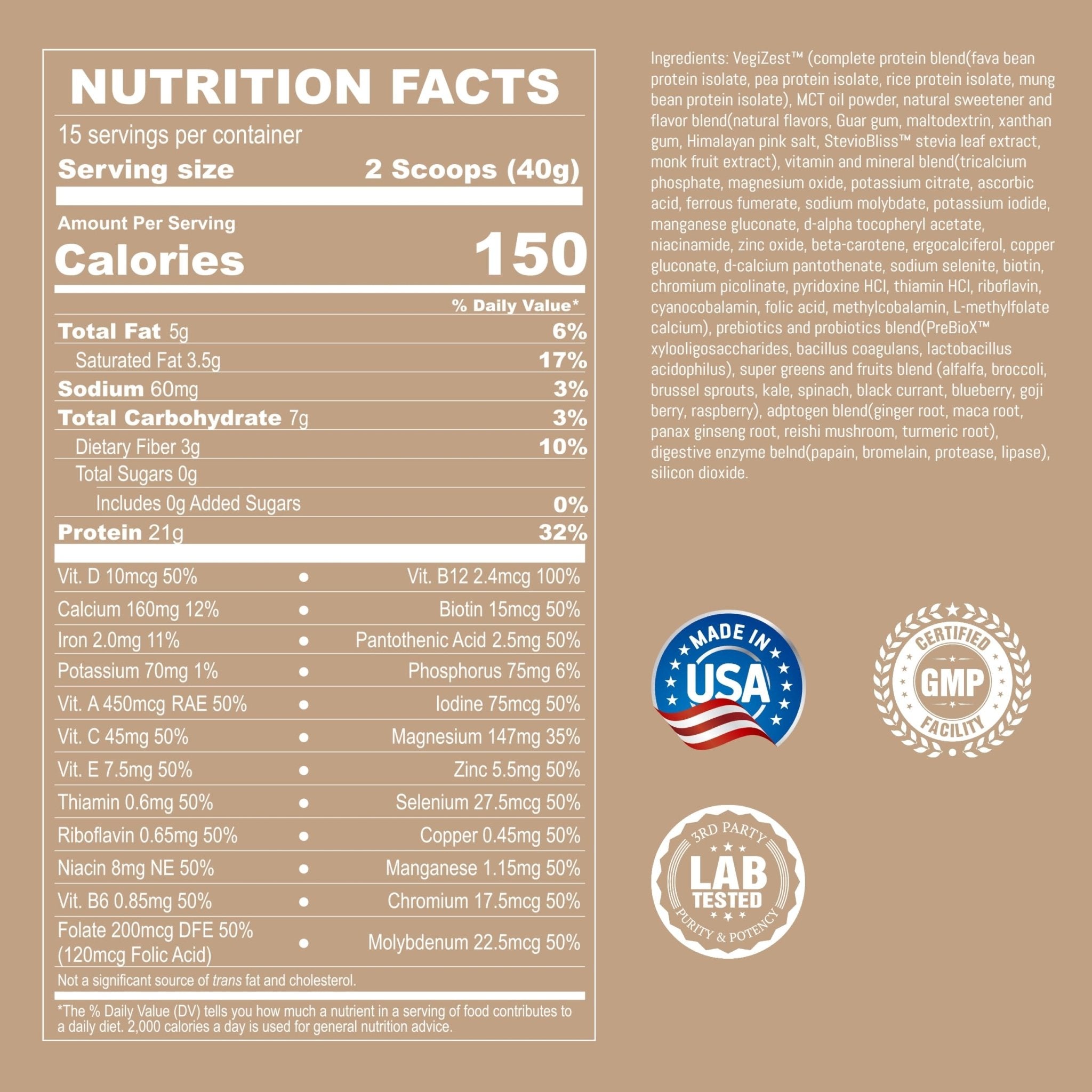 UpNourish Vanilla Cookie Vegan Protein Powder 54 Superfoods Powder,1.5 Billion CFU Probiotics 21g Plant Based Protein,No Sugar No Dairy No GMO Dairy Free,Meal Replacement Shake Keto-Friendly Low-Carb Diet,15 Servings - OzHealthStandard