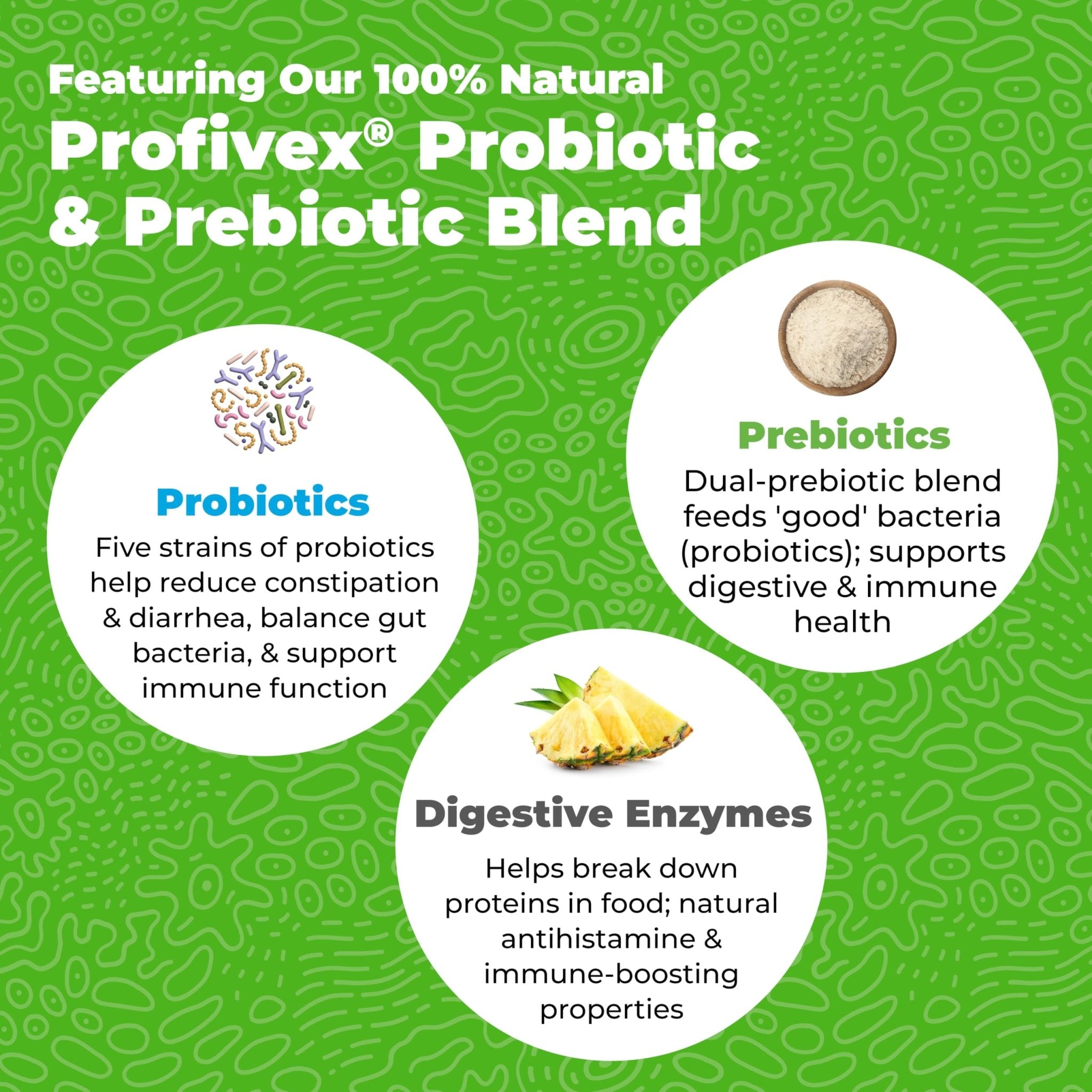 Vetnique Glandex Daily Probiotics for Dogs with Prebiotics to Support Gut Health with Fiber and Digestive Enzymes, Dog Probiotic Chews or Powders (30ct Chews, Bacon Chews) - OzHealthStandard