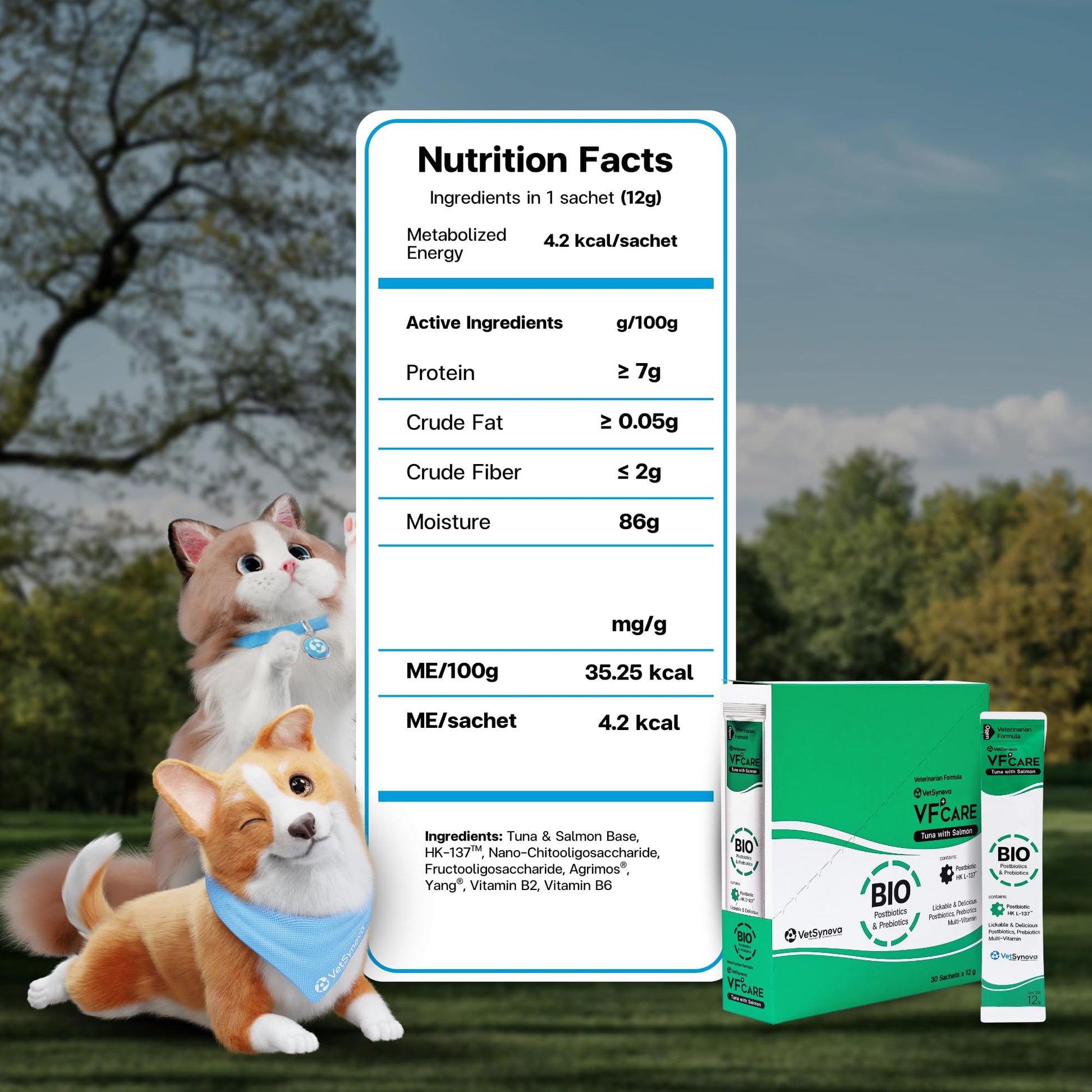 VFcare BIO Supplement for Cats & Dogs – Anti Diarrhea for Dogs, Gut Health Paste with Postbiotics, Prebiotics, FOS, L-137, Yeast Extract – Anti Diarrhea for Dogs, 30 Sachets - OzHealthStandard