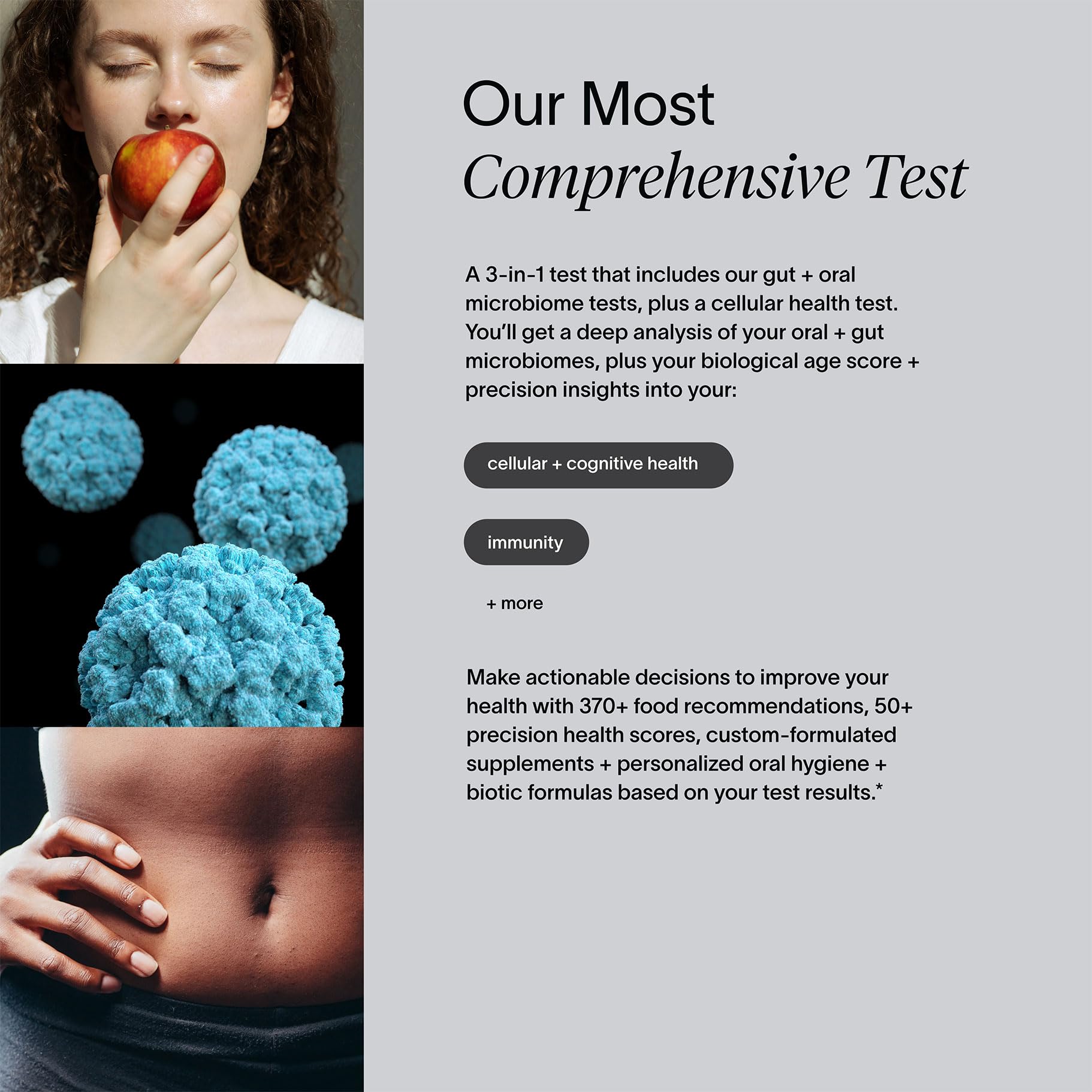 Viome at-Home Full Body Intelligence 3-in-1 Test Kit for Women & Men, 50+ Health Scores from Blood, Saliva, and Stool, Comprehensive Gut Microbiome Analysis, Biological Age, BioHacker Friendly - OzHealthStandard
