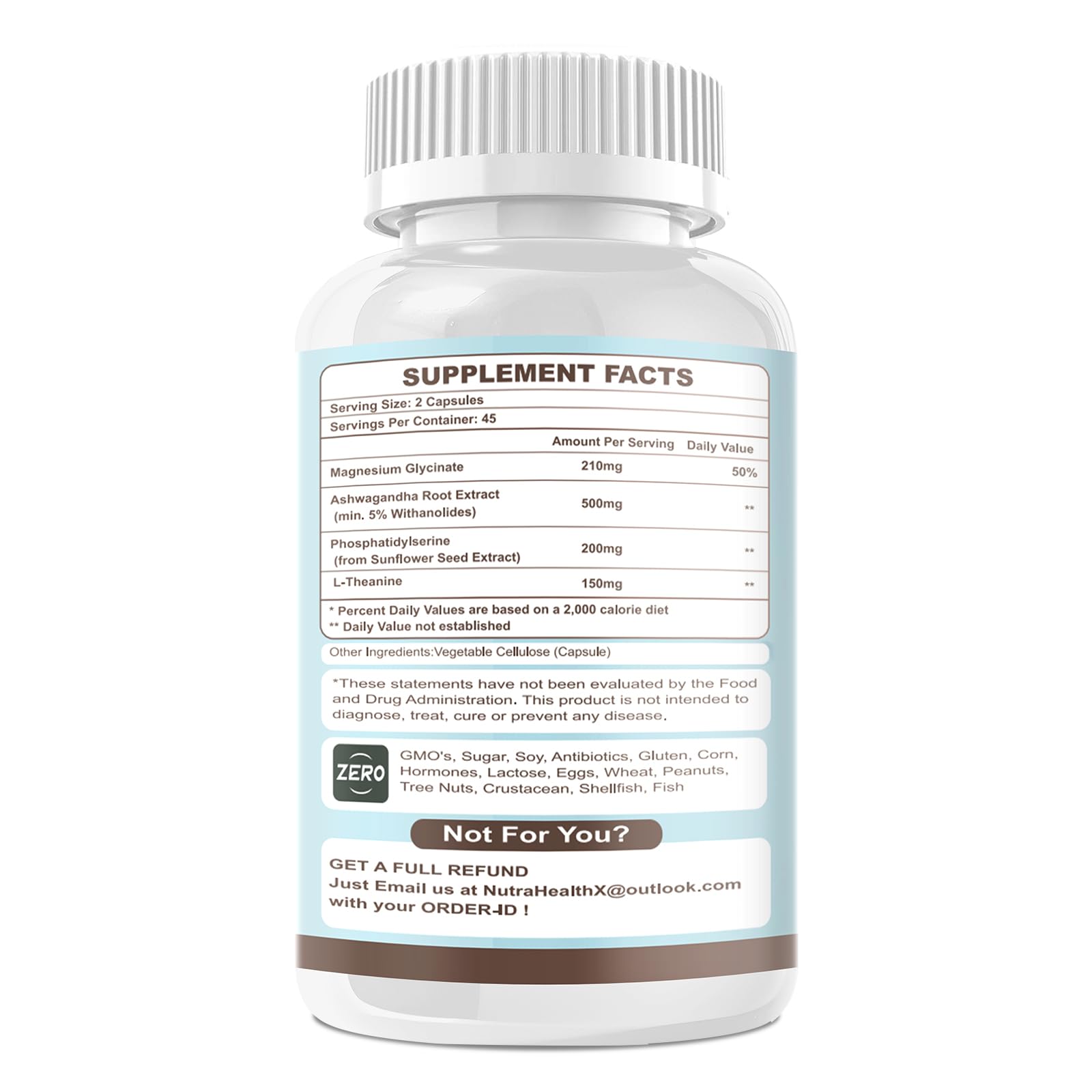 VitaHarbor Cortisol Supplement for Women and Men, 4-in-1 Cortisol Reducer with Magnesium Glycinate, Ashwagandha, Phosphatidylserine, L-Theanine, for Relaxation & Calm Support, 90 Veg Caps - OzHealthStandard