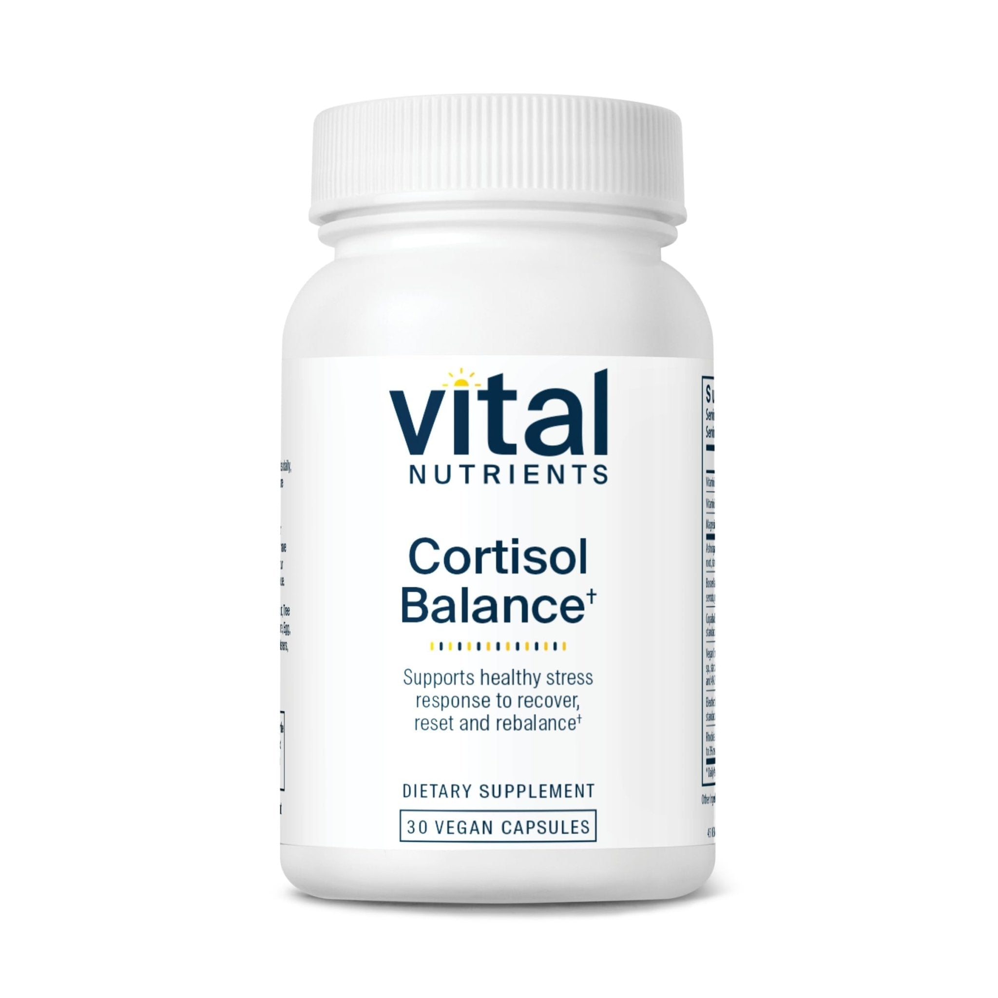 Vital Nutrients Cortisol Balance - Vegan Stress Relief Supplement - Cortisol Manager Supports Energy & Stress Levels - Ashwagandha & Magnesium for Relaxation - Gluten, Dairy, Soy Free - 30 Capsules - OzHealthStandard