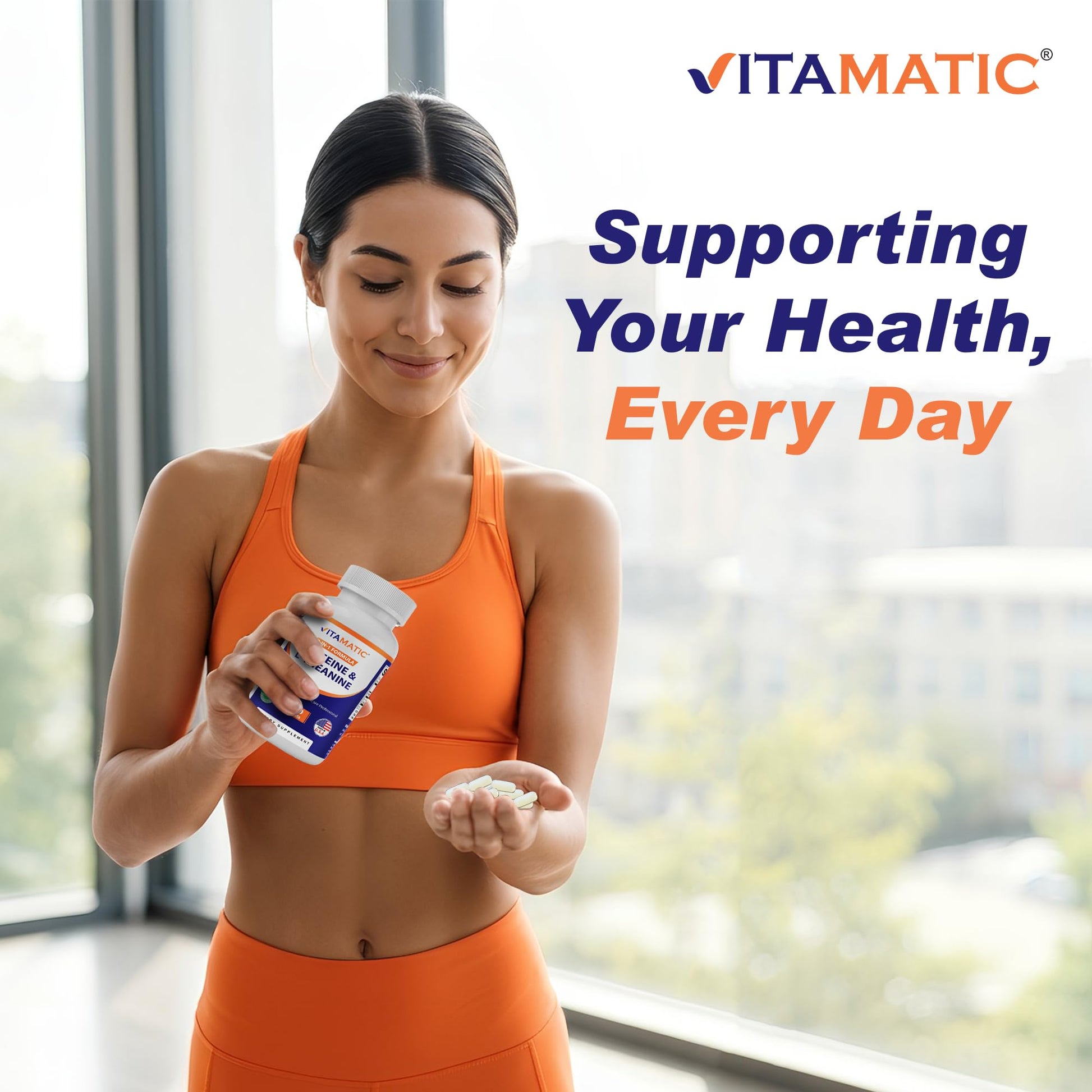 Vitamatic L-Theanine 200mg with Caffeine 100mg – 120 Vegetarian Tablets Nootropic Supplement for Focused Energy & Mental Clarity - OzHealthStandard