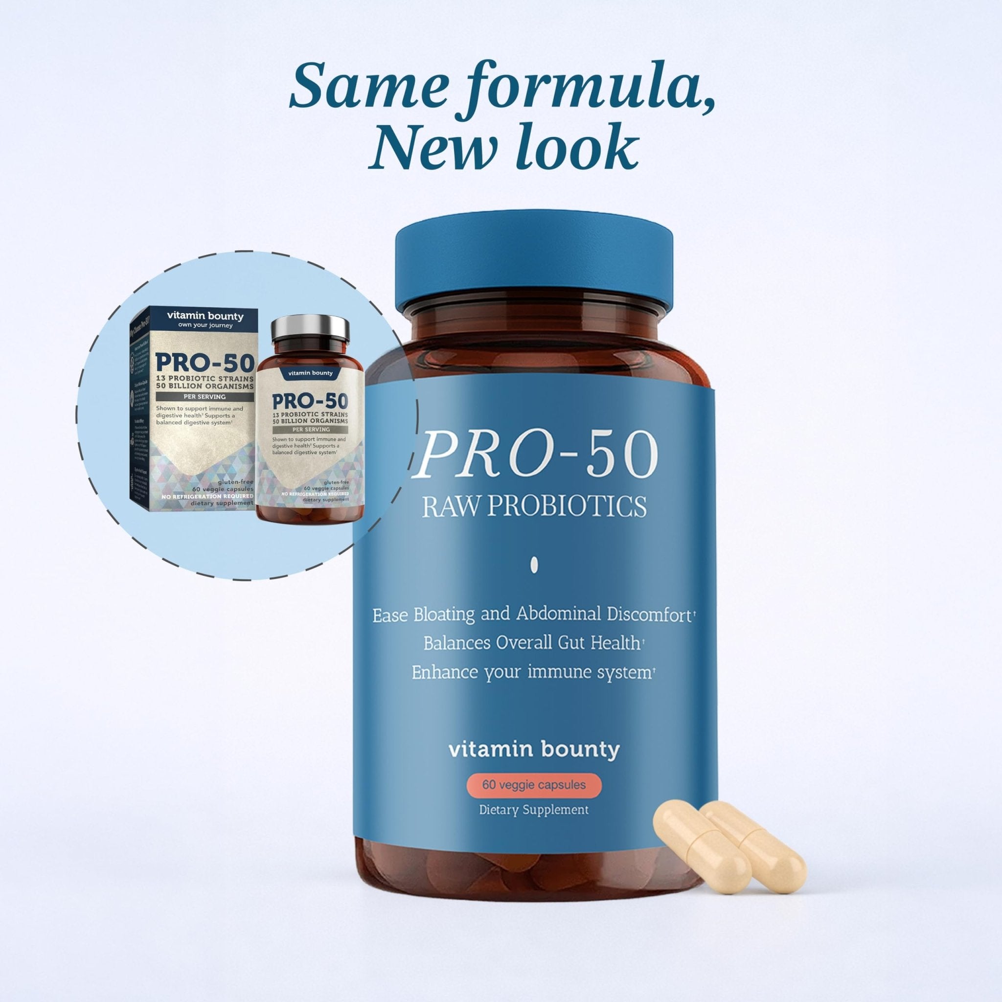 Vitamin Bounty Pro-50 Probiotics 50 Billion CFU for Women & Men - 13 Multi Strain Probiotic + Prebiotic - Digestive Health Supplements for Gut Health Support - Delayed Release Capsules for Men & Women - OzHealthStandard