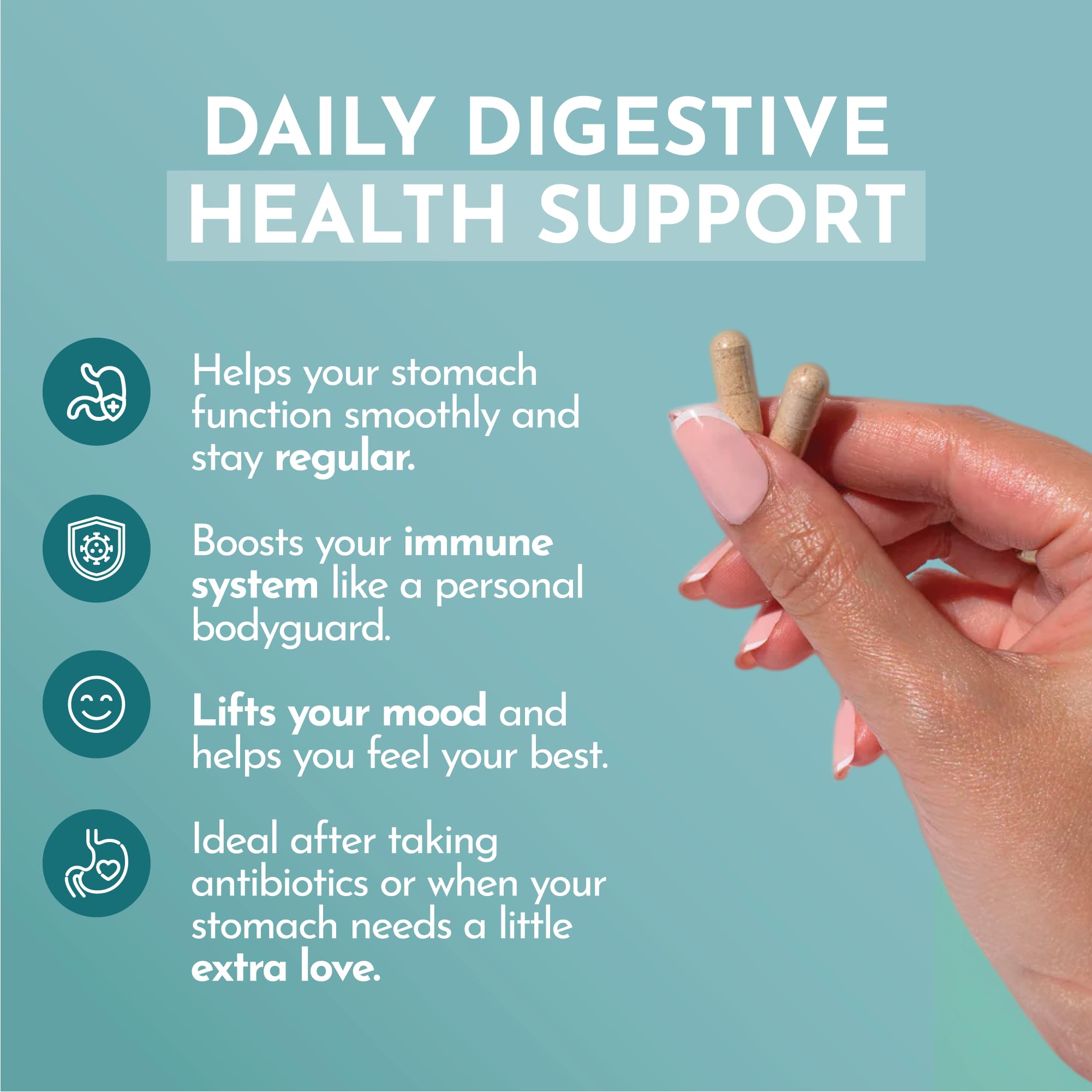 VITASEI Happy Flora, Probiotic Supplement 170 Billion CFU for a Healthy Gut Health with enzymes for Digestion, probiotics for Women and Men, 1 Bottle - 60 Capsules - OzHealthStandard