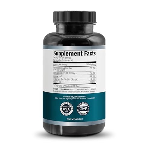 VITASEI Happy Flora, Probiotic Supplement 170 Billion CFU for a Healthy Gut Health with enzymes for Digestion, probiotics for Women and Men, 1 Bottle - 60 Capsules - OzHealthStandard